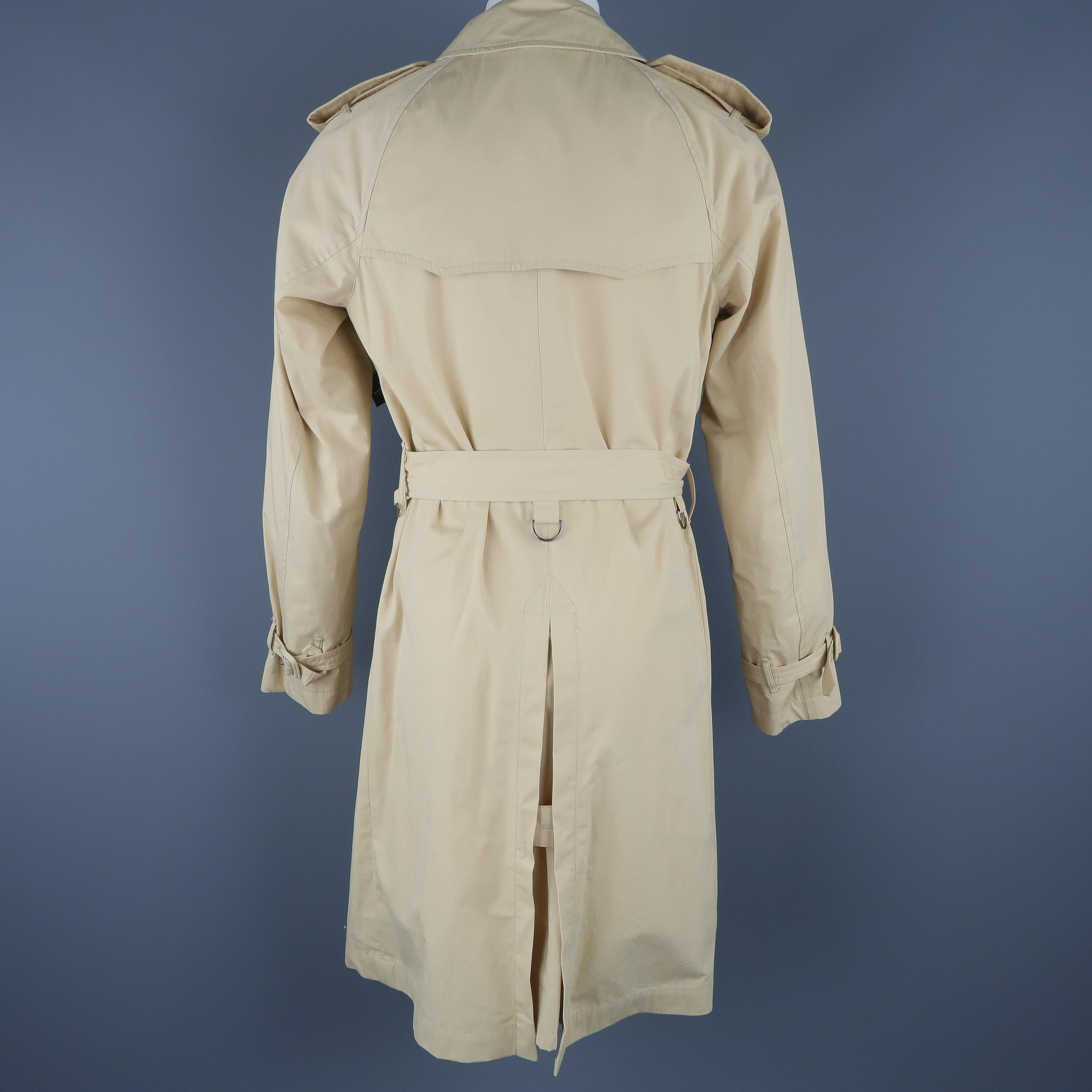 Women's or Men's Ralph Lauren Khaki Solid Cotton Double Breasted Belted Trench Coat / Jacket