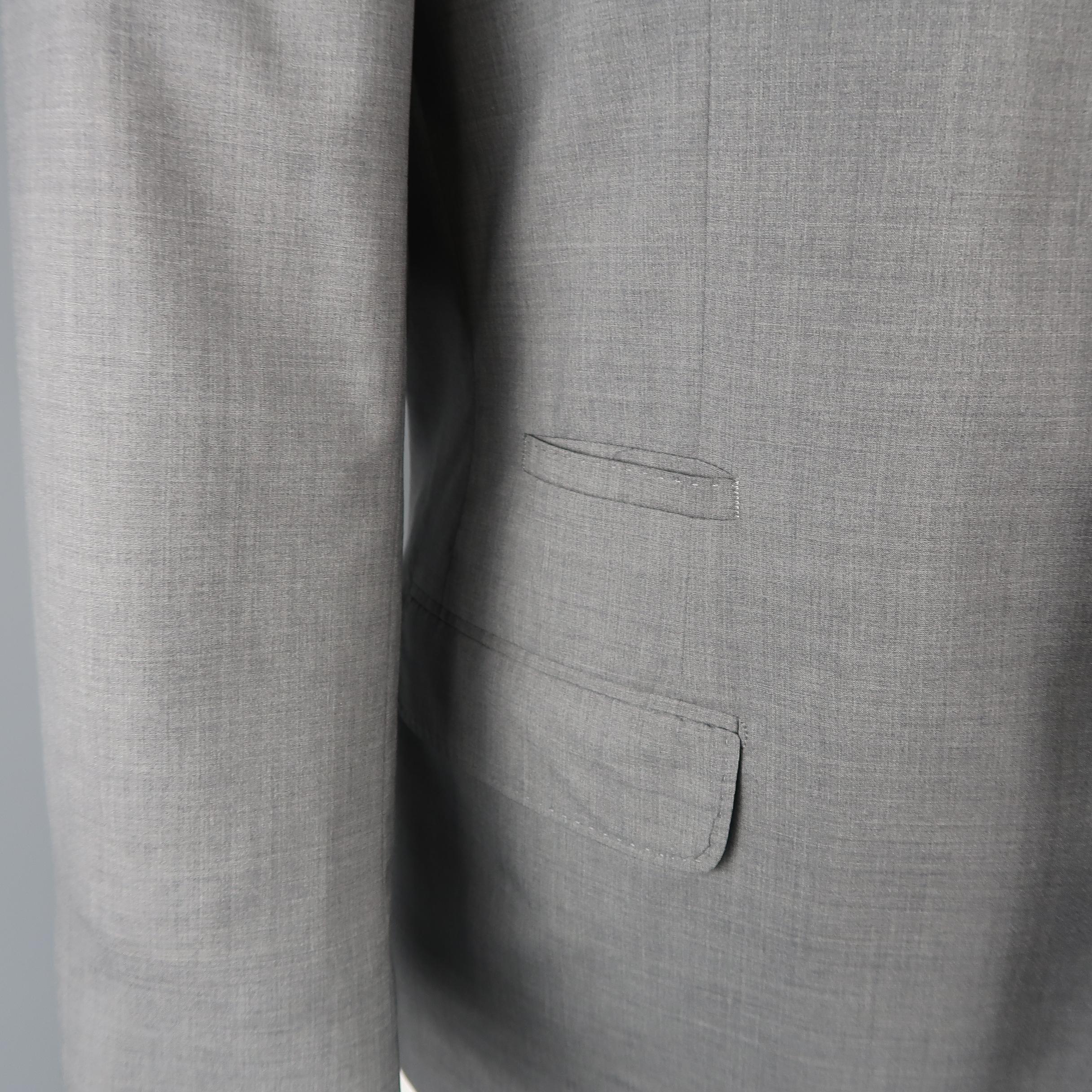 BRUNELLO CUCINELLI 42 Grey Wool / Silk Notch Lapel Sport Coat / Jacket In Good Condition In San Francisco, CA