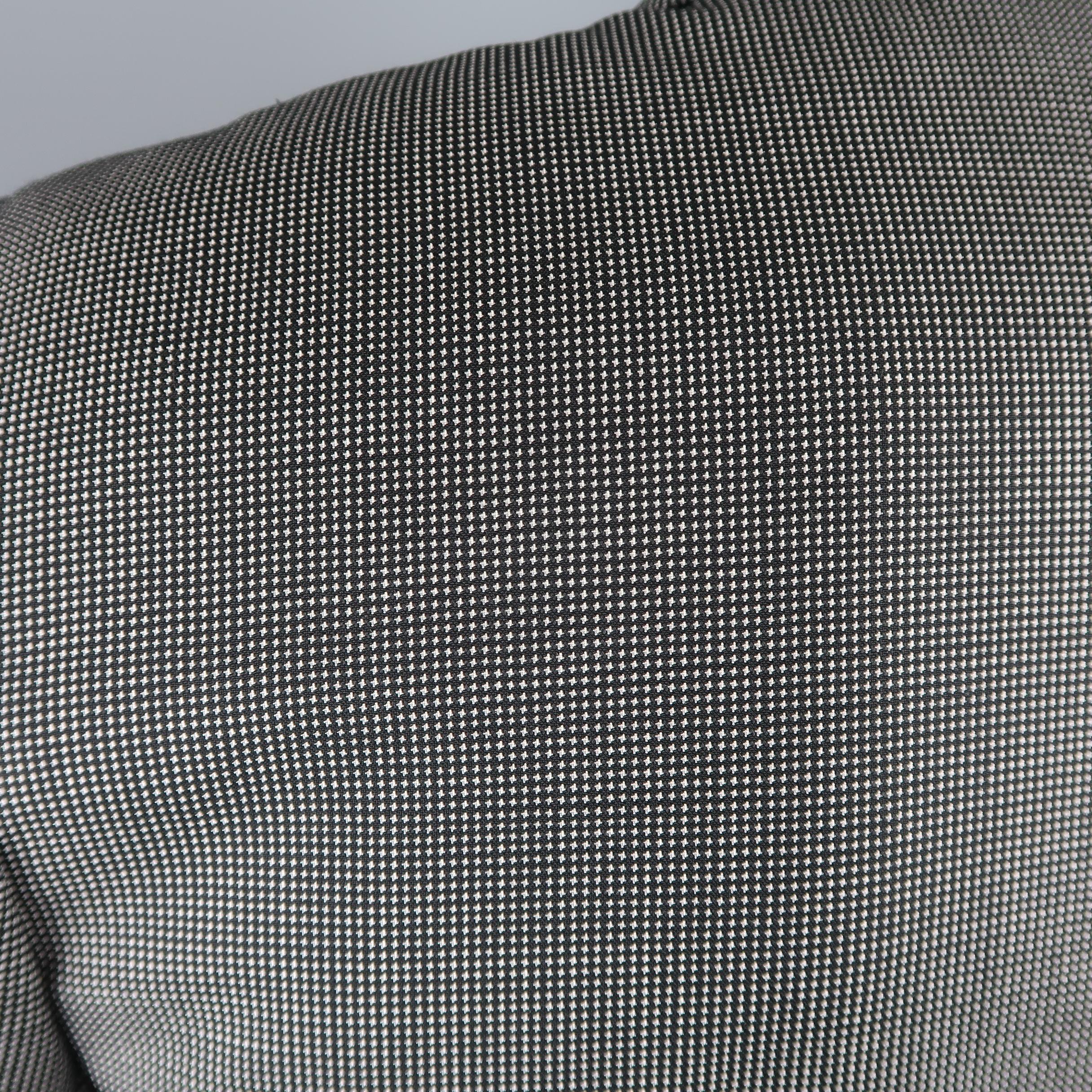 CANALI 42 Regular Black and White Nailhead Wool Single Breasted Suit ...