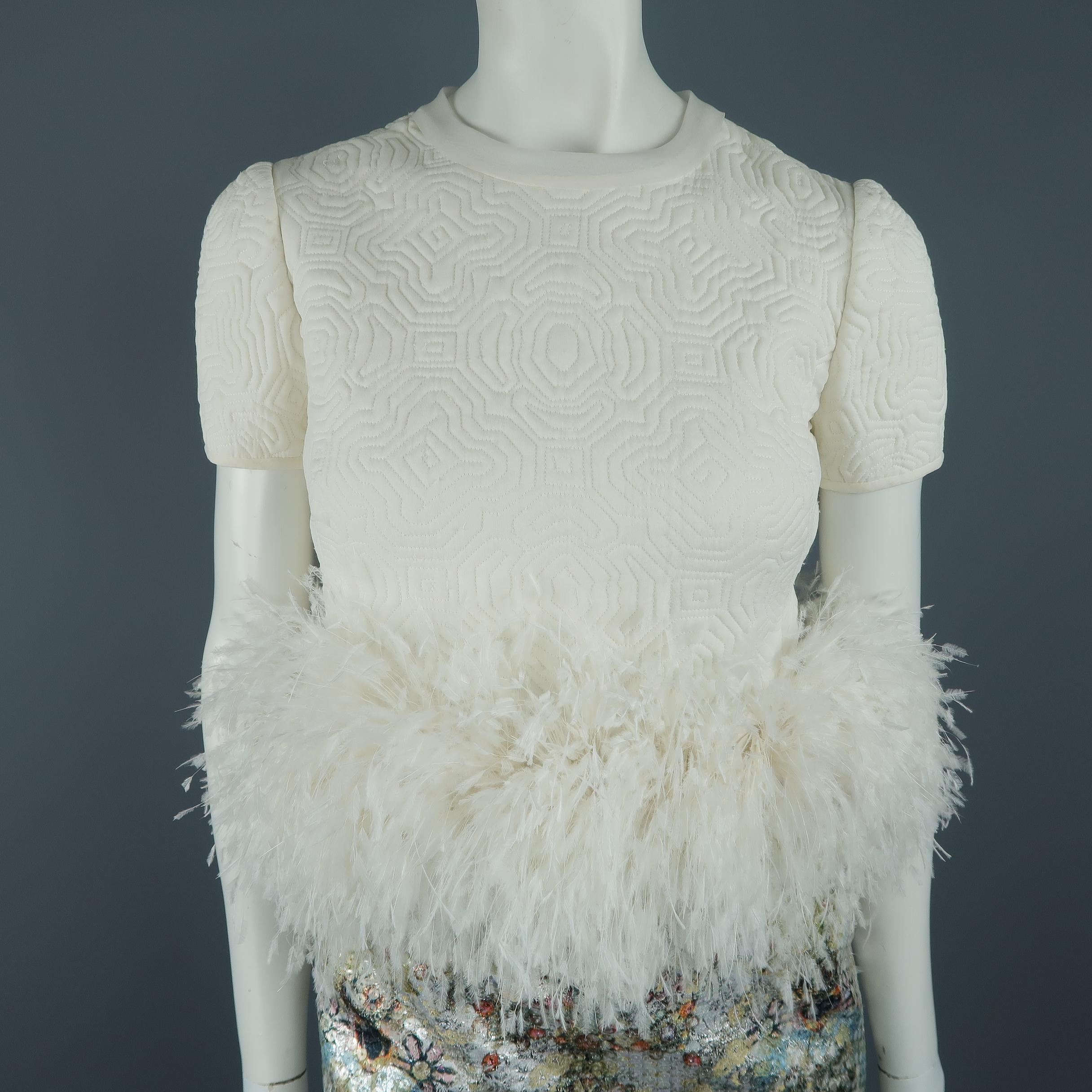 white feather cocktail dress