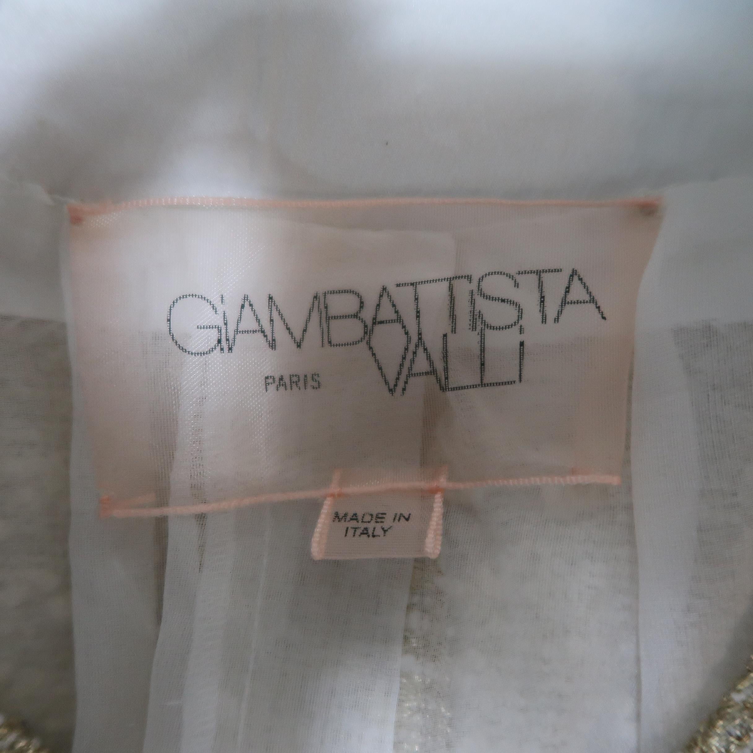 GIAMBATTISTA VALLI Metallic Gold Cotton / Silk Lace Overlay Cocktail Coat-Dress 7