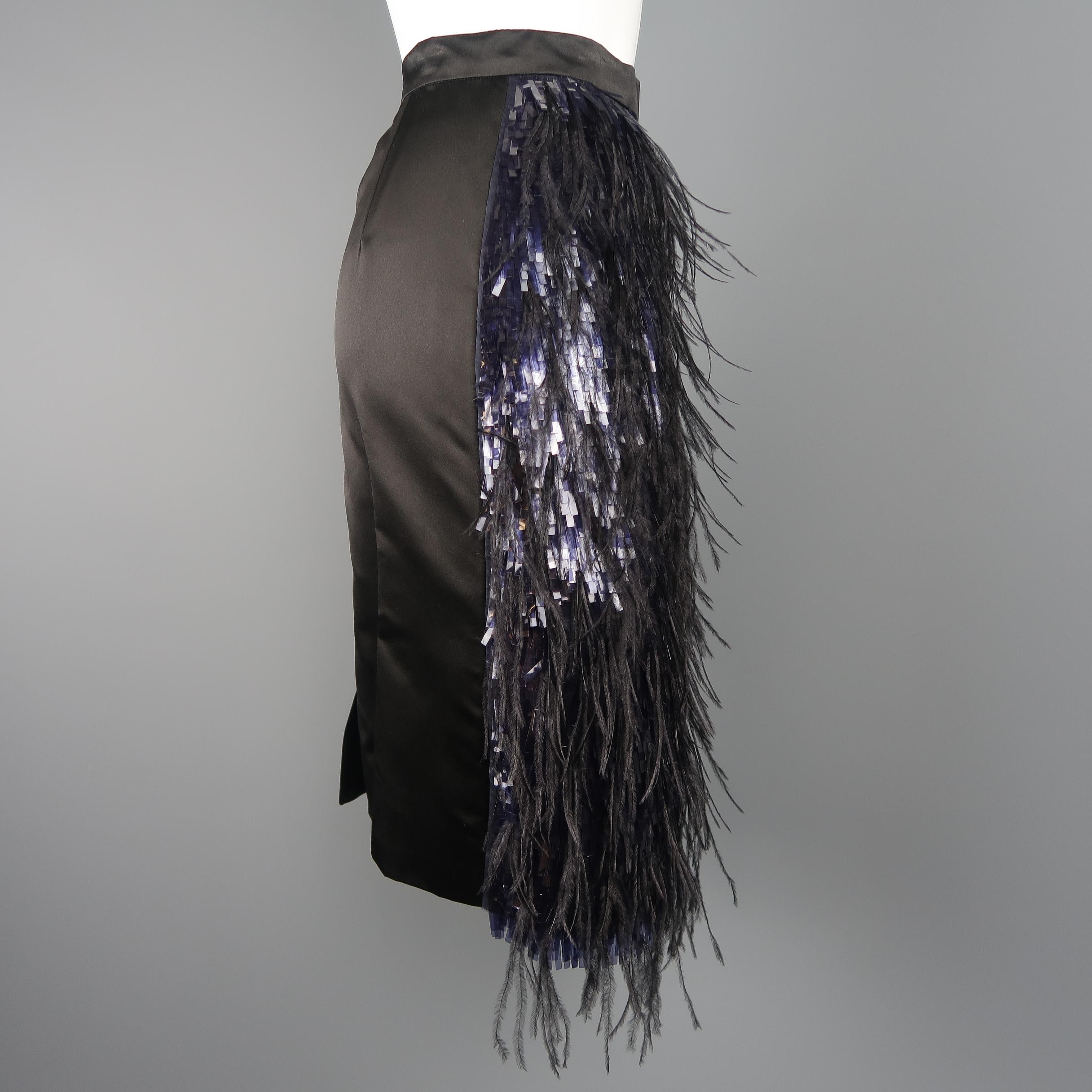 ostrich feather skirt black