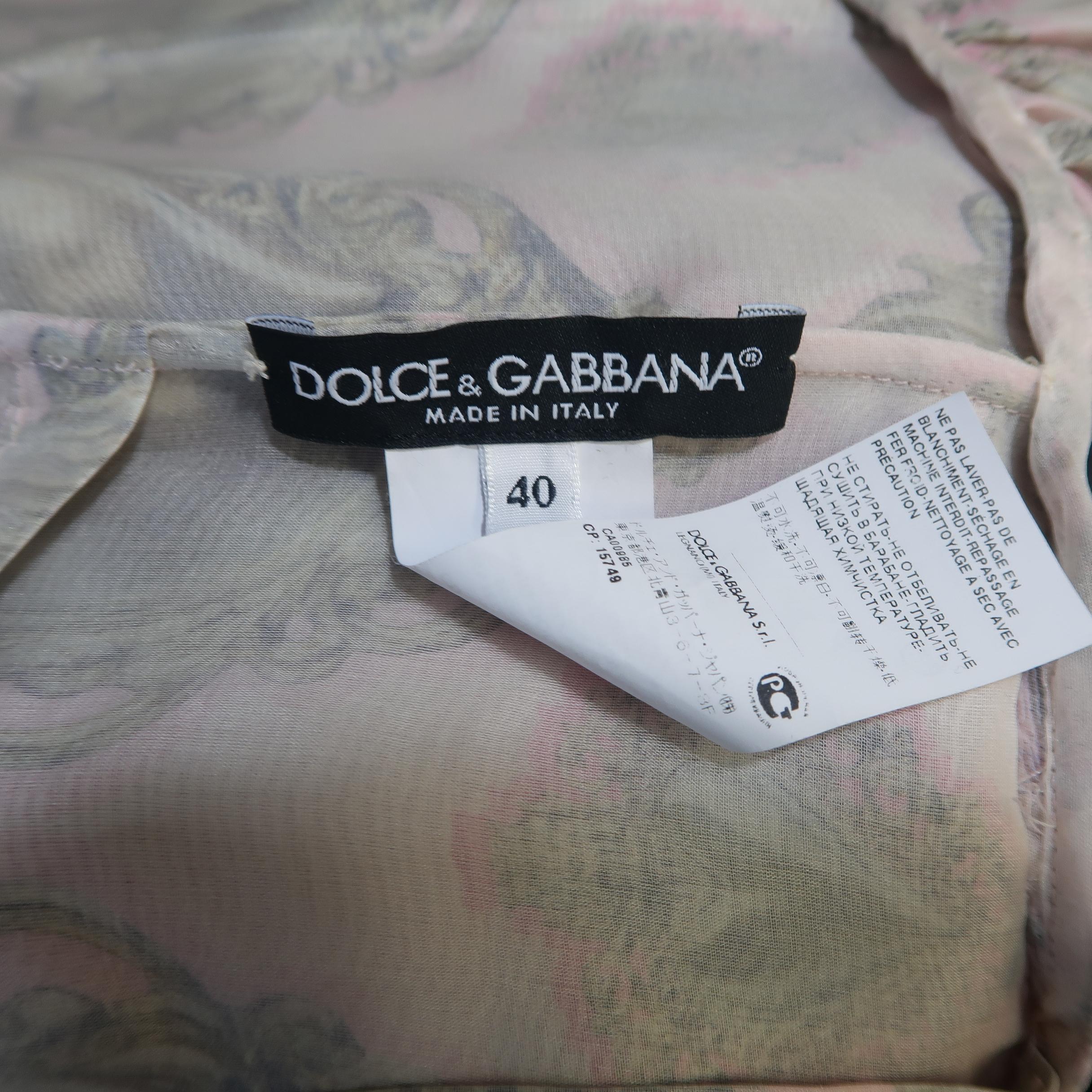Dolce & Gabbana Spring 2015 Runway Pink Sacred Heart Silk Blend Gown / Dress 2