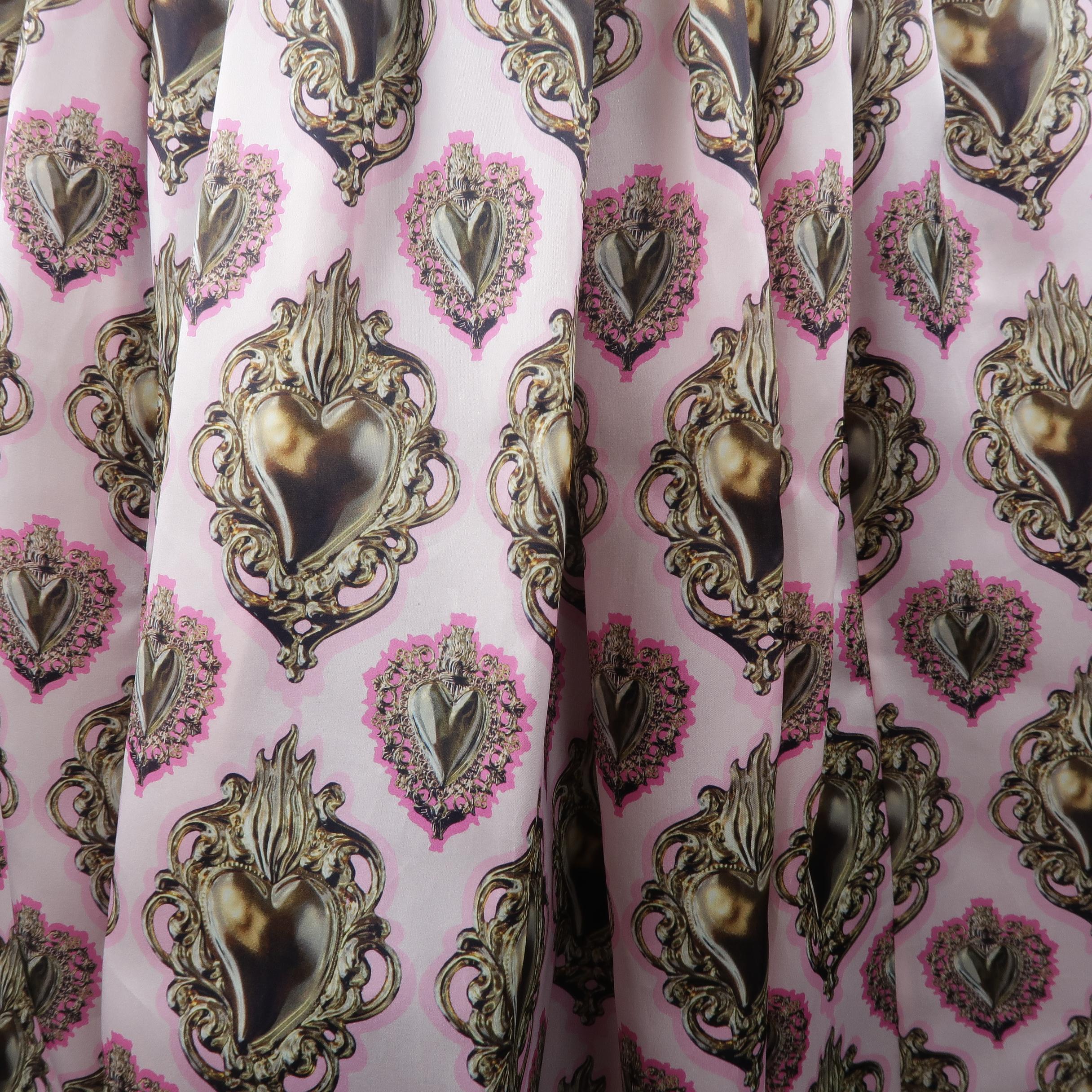 Brown Dolce & Gabbana Spring 2015 Runway Pink Sacred Heart Silk Blend Gown / Dress