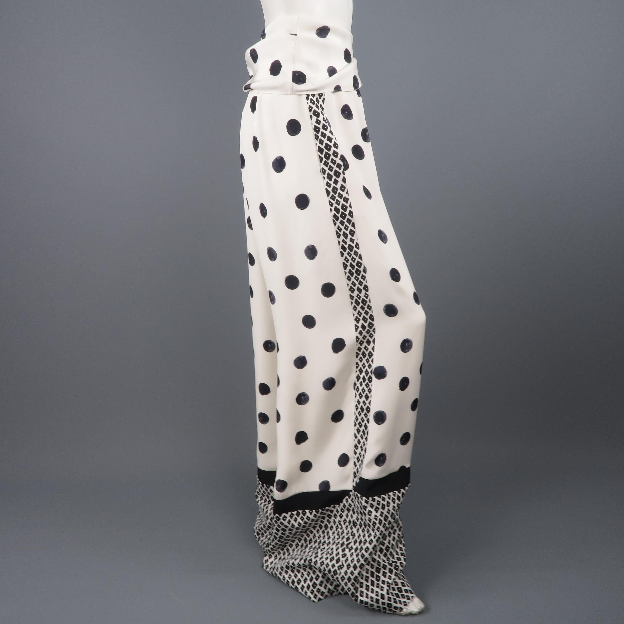 OSCAR DE LA RENTA - Resort 2017 - Palazzo Black/White Polka Dot Pants 1