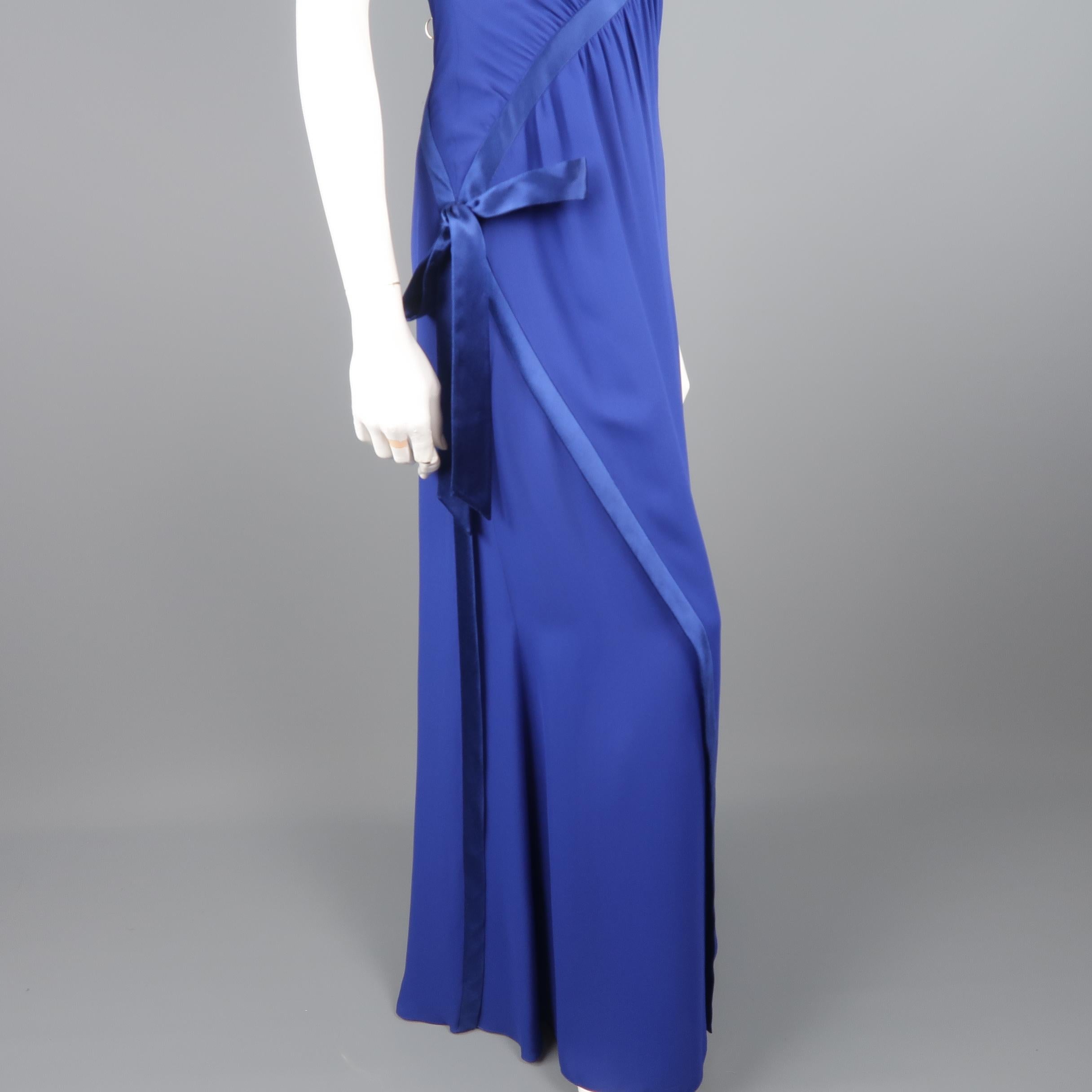 Valentino Royal Blue Strapless Bustier Gown w/ Beaded Bolero / Dress 3
