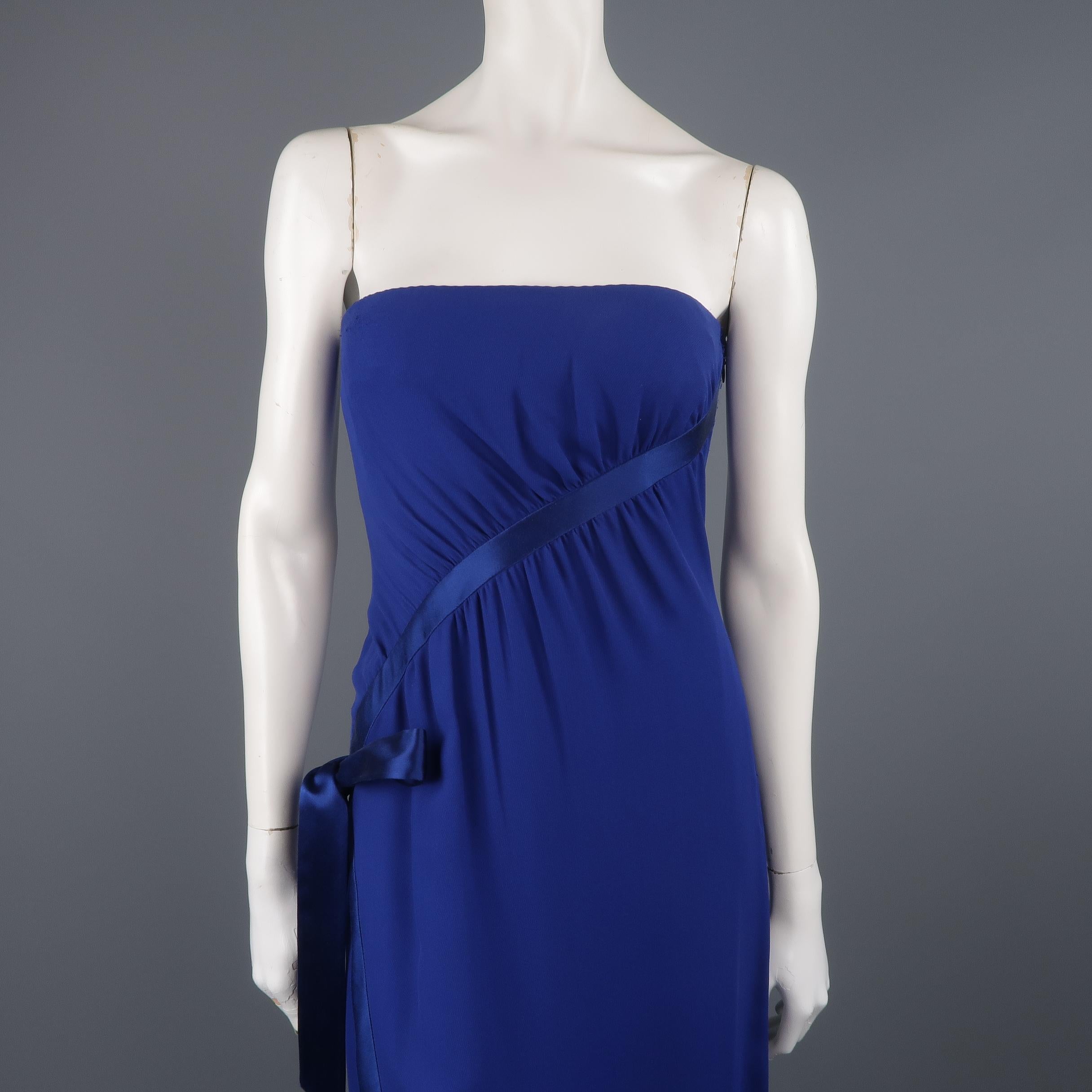royal blue strapless cocktail dress