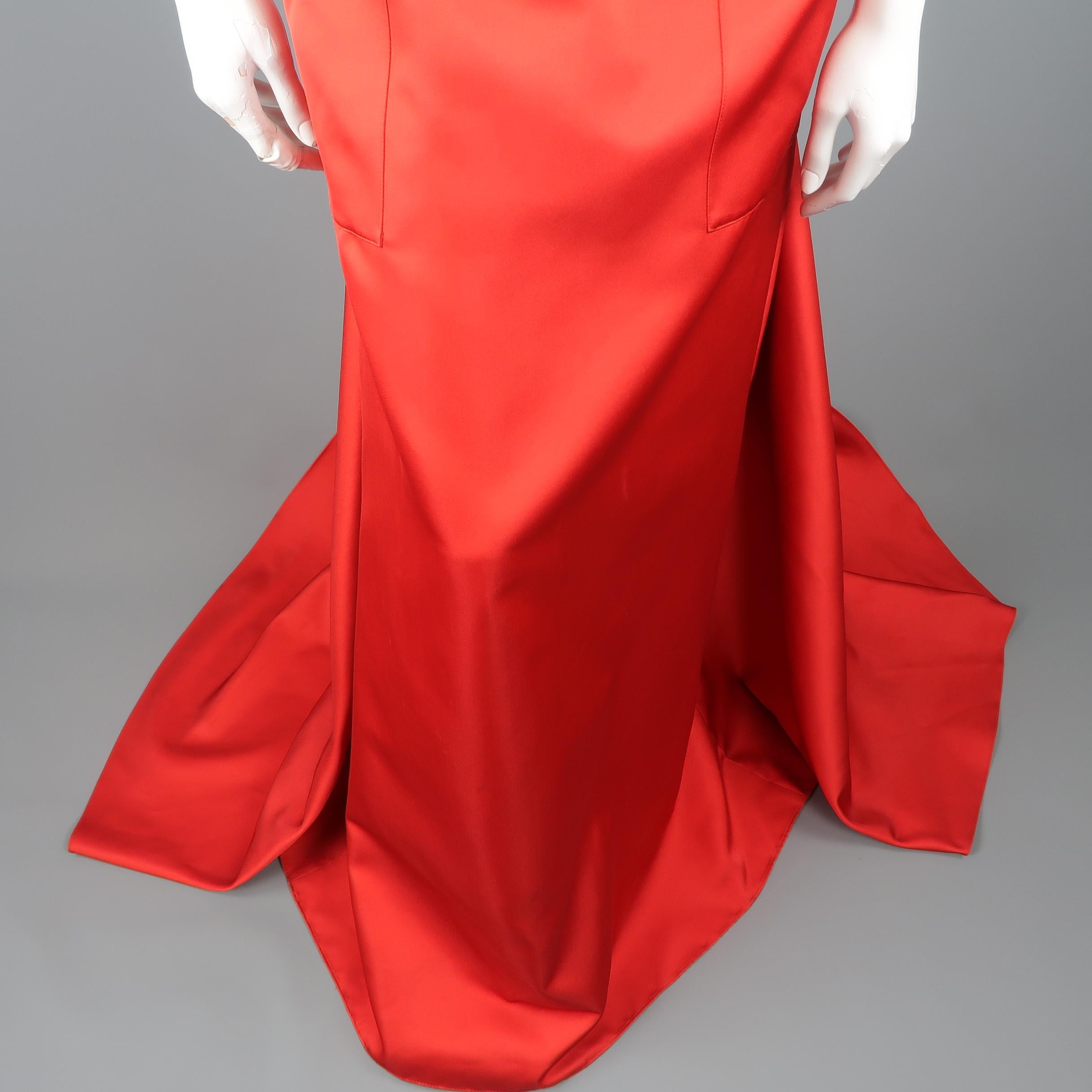 CH Carolina Herrera Satin Dress Gown, Spring 2016 Runway 1