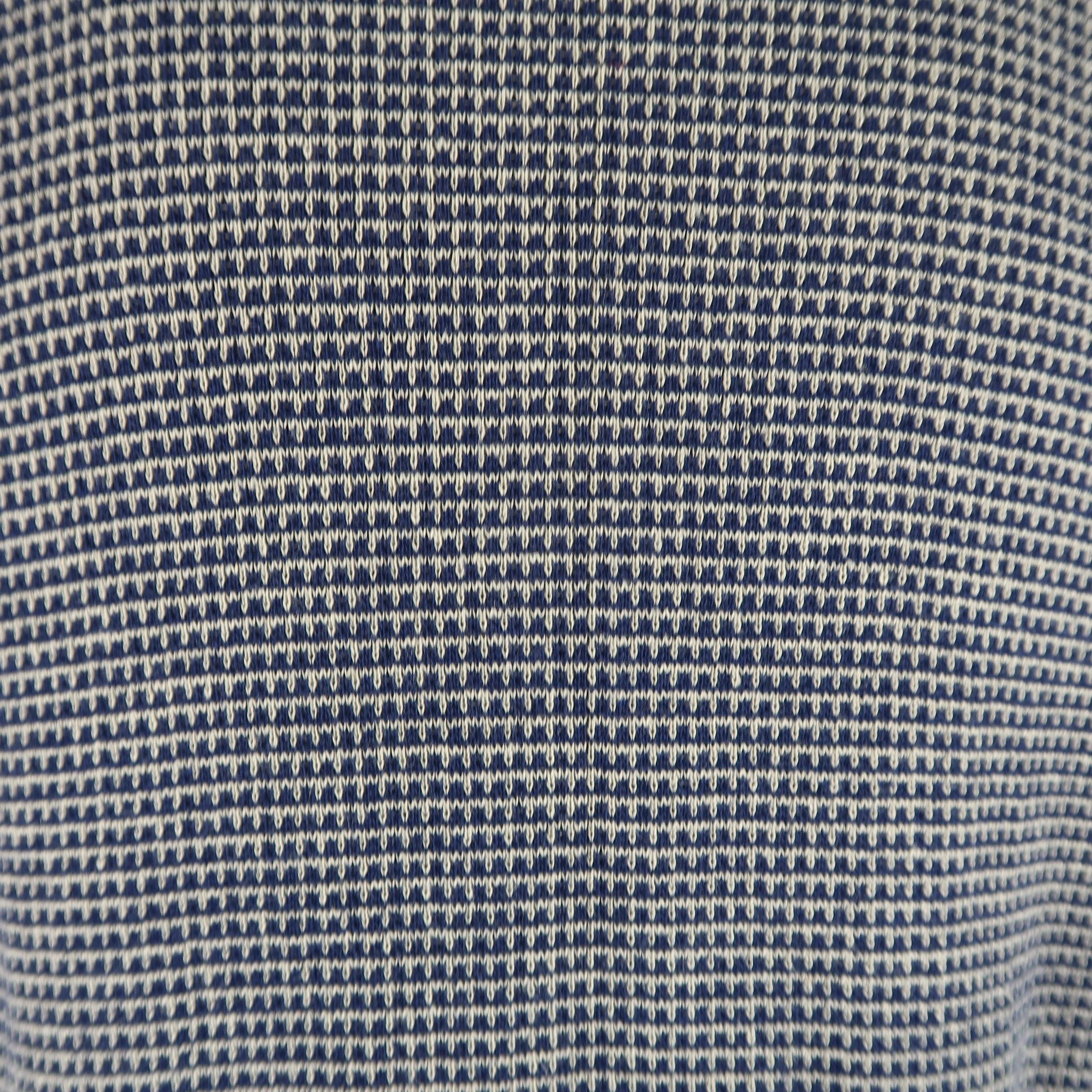 45rpm L Beige & Navy Mixed Houndstooth Cotton / Linen Kit Sport Coat 2