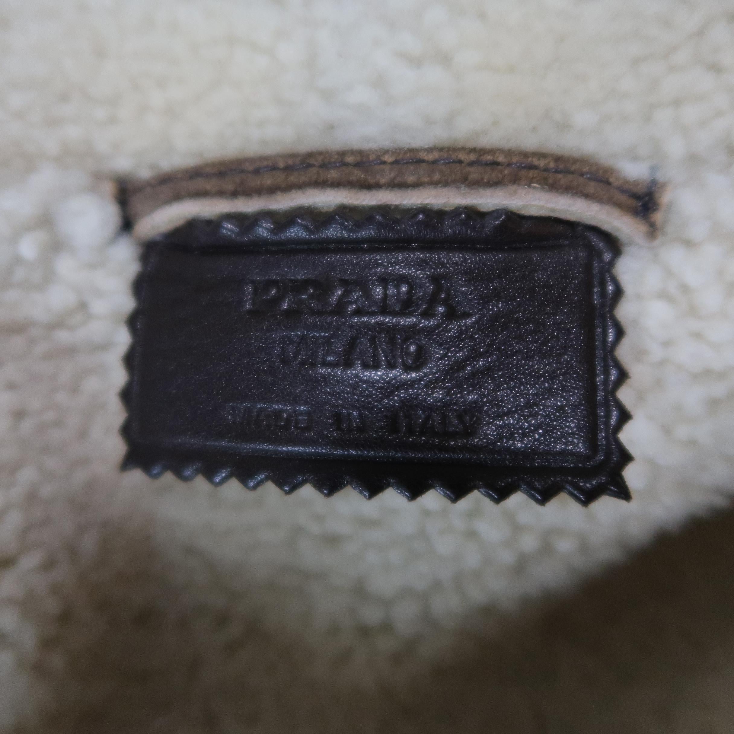 PRADA 44 Light Brown Shearling Double Breasted Coat 5