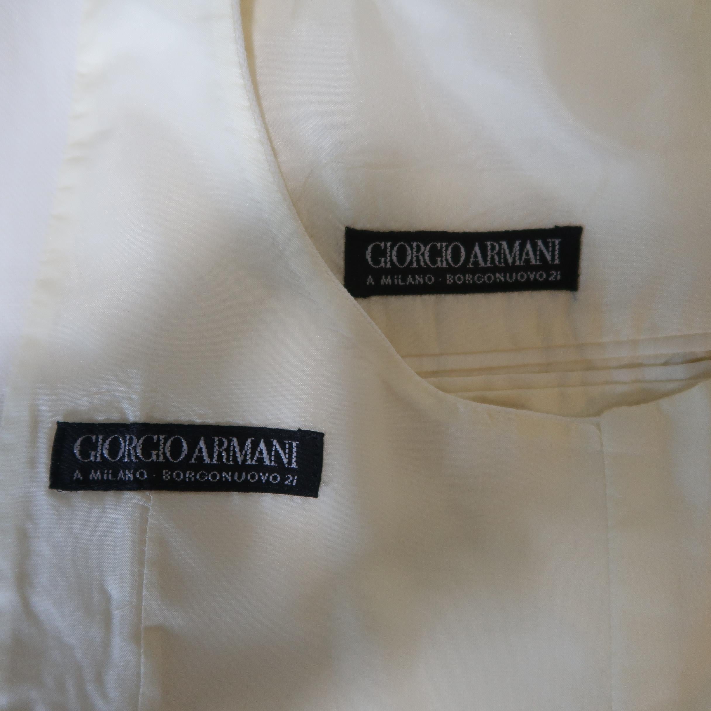 Giorgio Armani Cream Shawl Collar Tuxedo Sport Coat and Vest Set 6