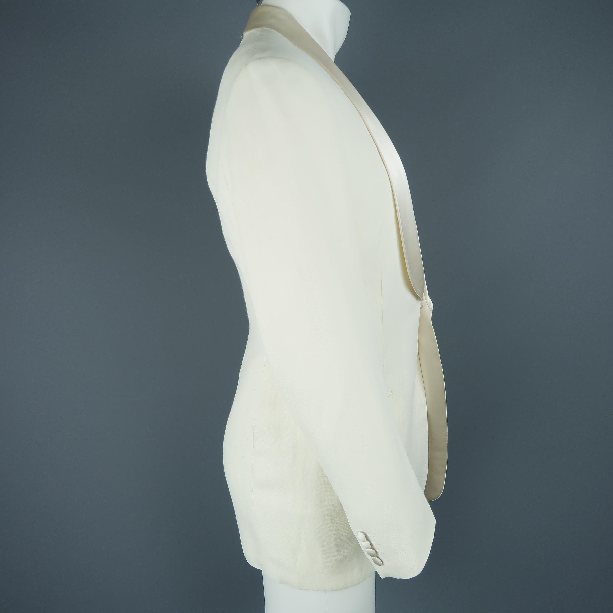 Giorgio Armani Cream Shawl Collar Tuxedo Sport Coat and Vest Set 1