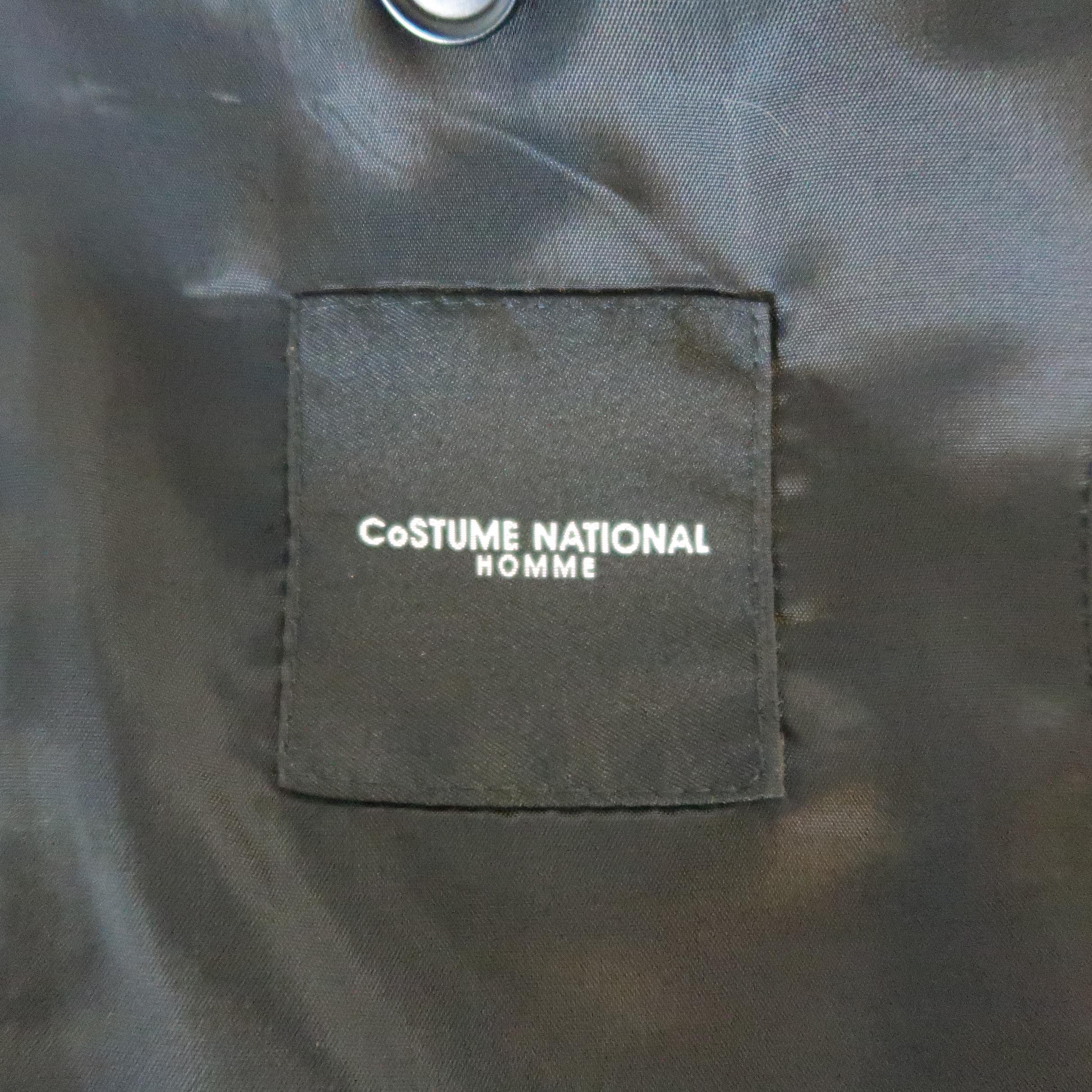 CoSTUME NATIONAL Regular Size 36 Cotton Blend Black Peak Lapel Sport Coat Jacket 2