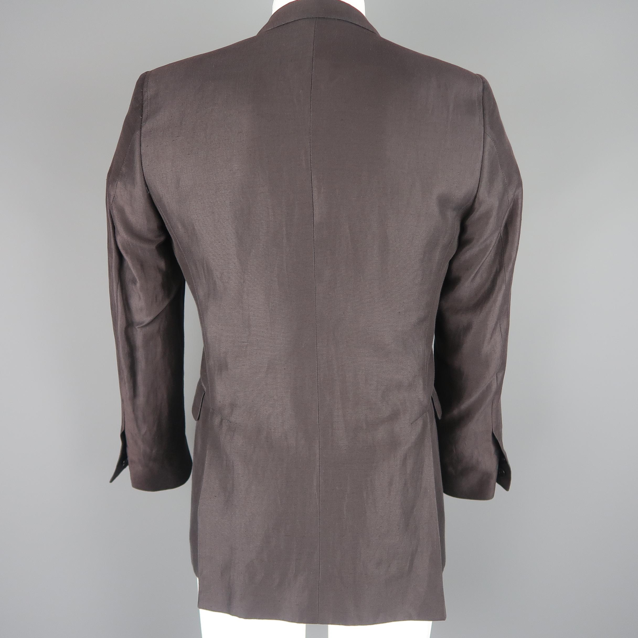 Men's CoSTUME NATIONAL Regular Size 36 Cotton Blend Black Peak Lapel Sport Coat Jacket