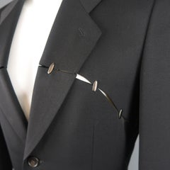 Issey Miyake Black Wool Studded Slit Cutout Sport Coat Jacket