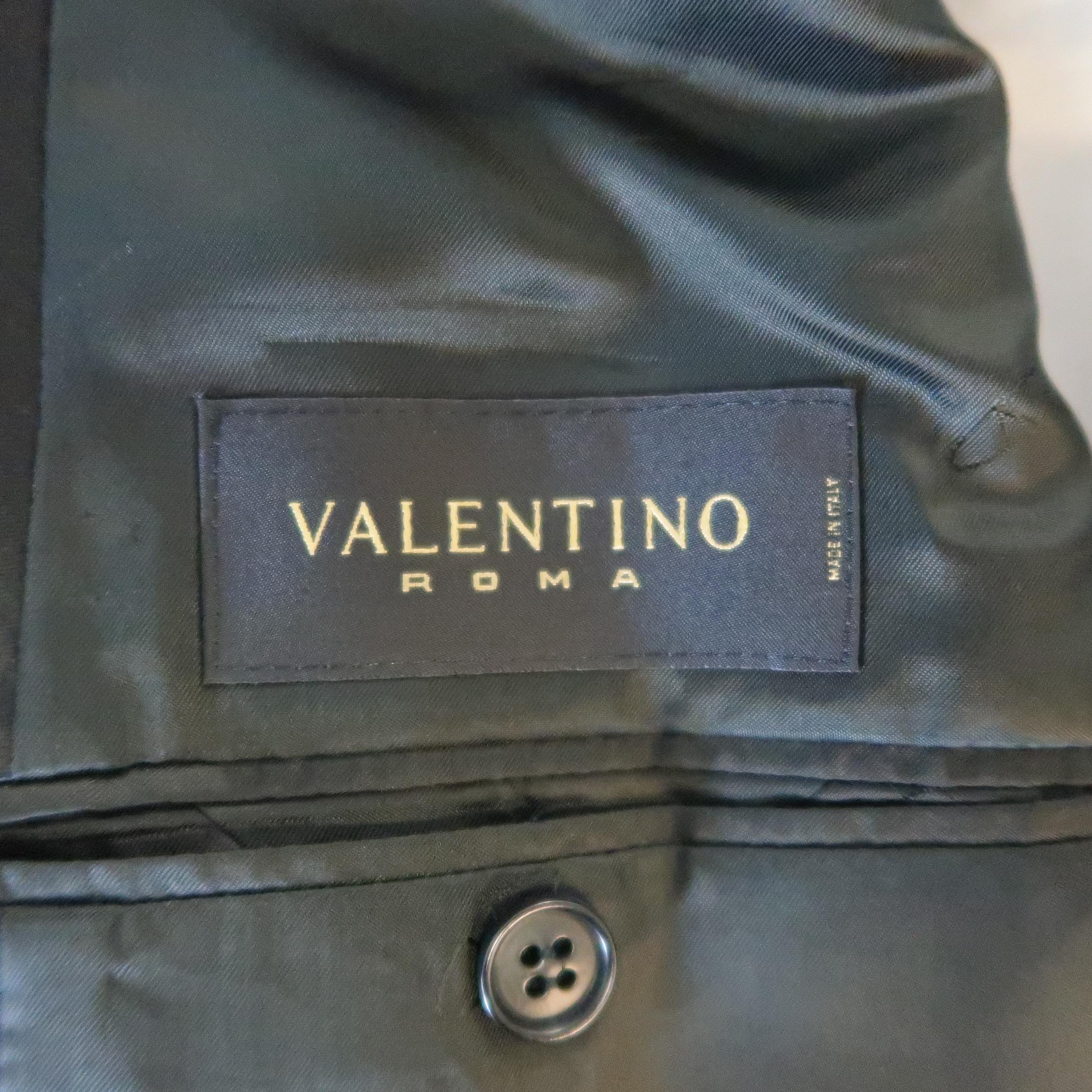 VALENTINO 38 Black Wool Satin Notch Lapel Tuxedo Sport Coat Jacket 1