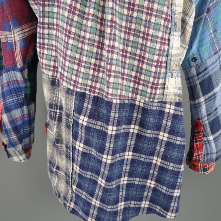 Rebuild by Needles MultiColor Patchwork Plaid Cotton Flannel Shirt at