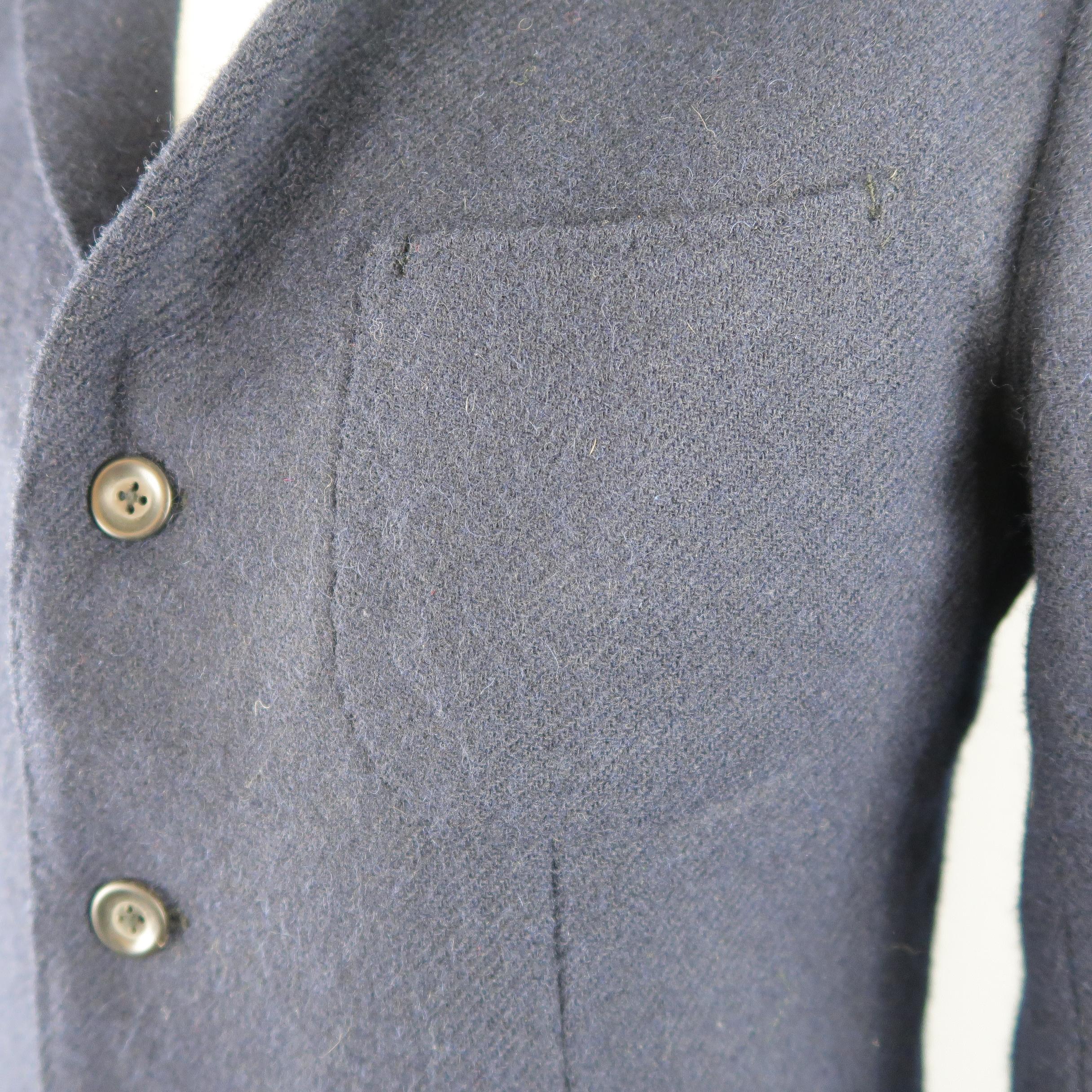Black 45rpm L Navy Wool Twill Patch Pocket Soft Shoulder Sport Coat