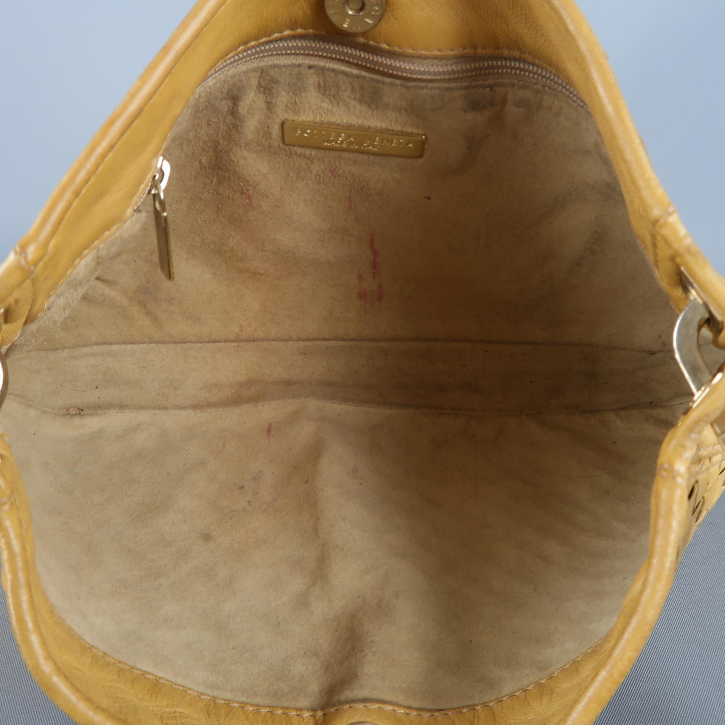 BOTTEGA VENETA Yellow Gold Intrecciato Leather Shoulder Bag 6
