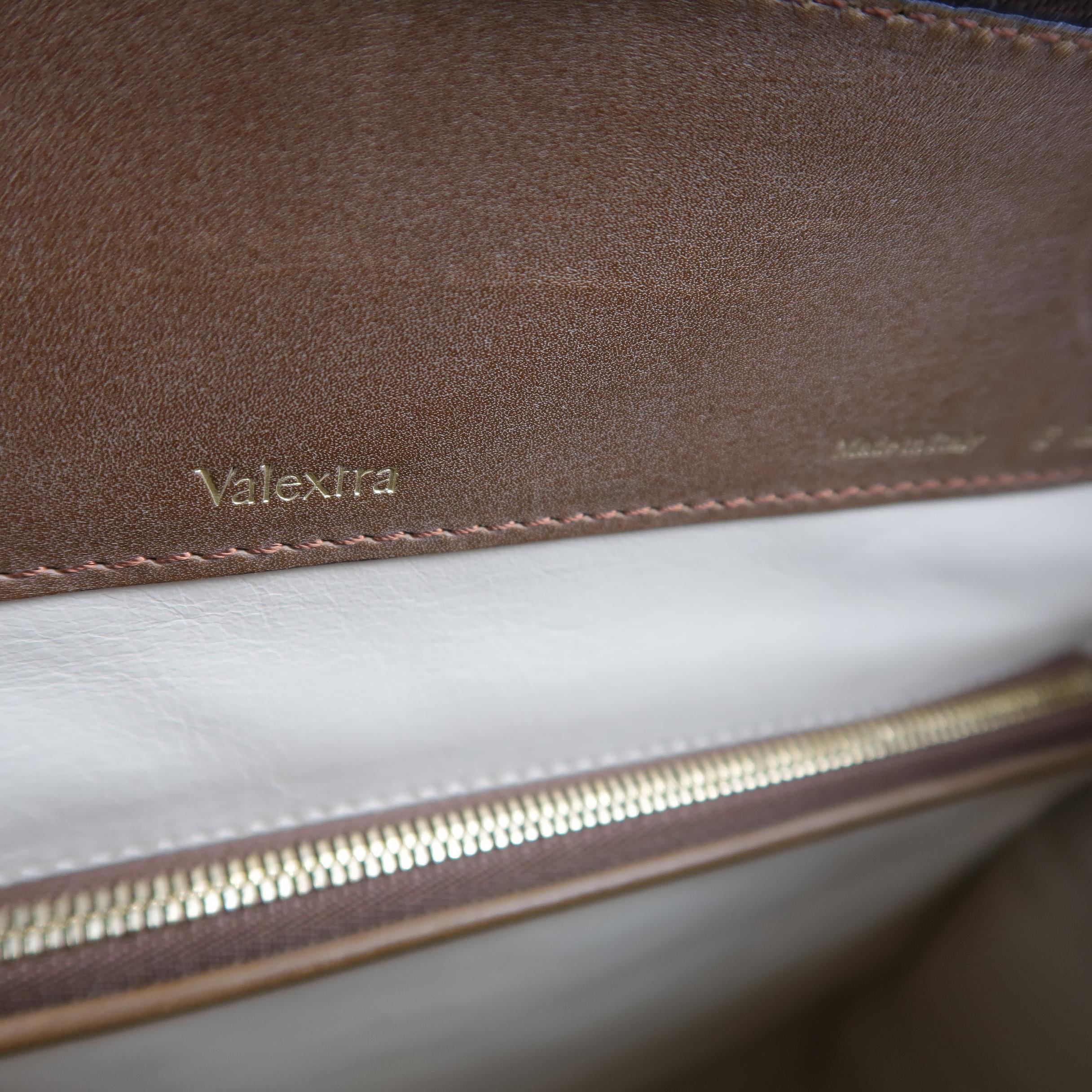 VALEXTRA Light Brown Leather Babila Tote Top Handle Handbag 7