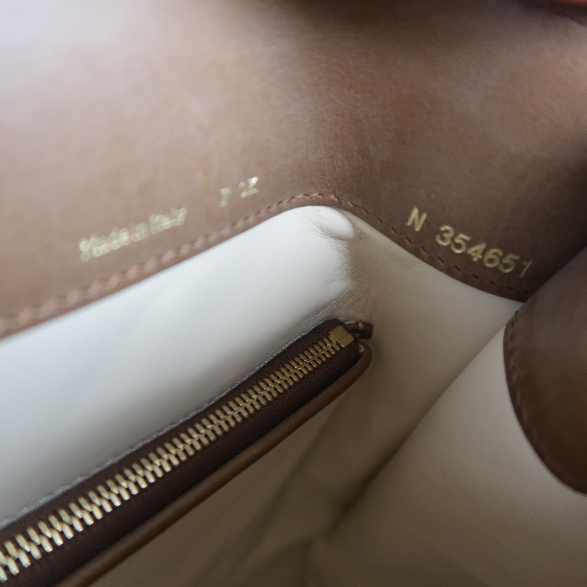 VALEXTRA Light Brown Leather Babila Tote Top Handle Handbag 8