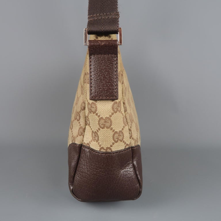 Vintage Gucci Monogram Canvas Crossbody Bag