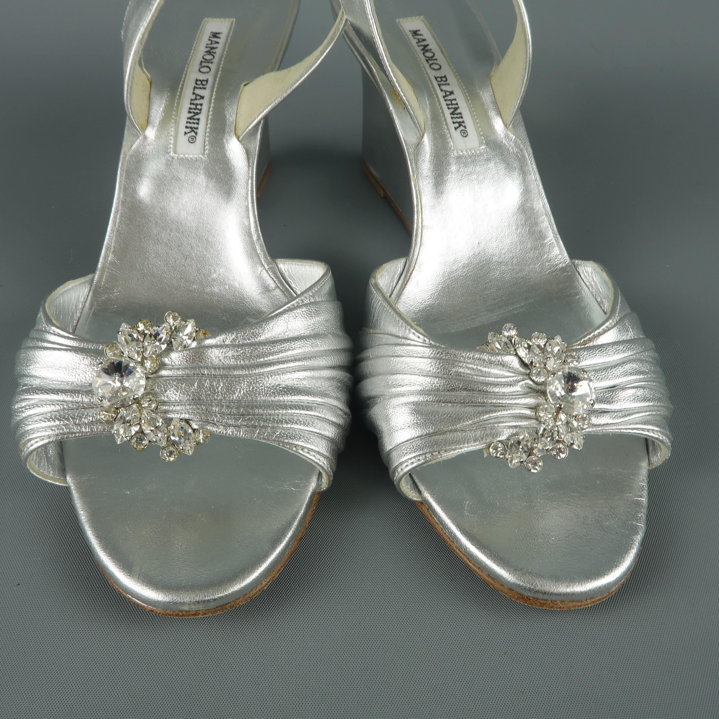 silver rhinestone wedge sandals