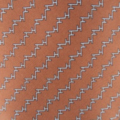 HERMES Tie - Brown Silk H Pattern Neck Tie