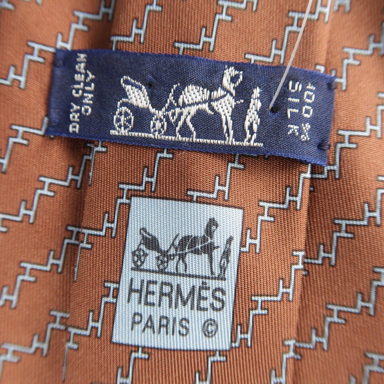 HERMES Tie - Brown Silk H Pattern Neck Tie at 1stDibs | hermes pattern ...