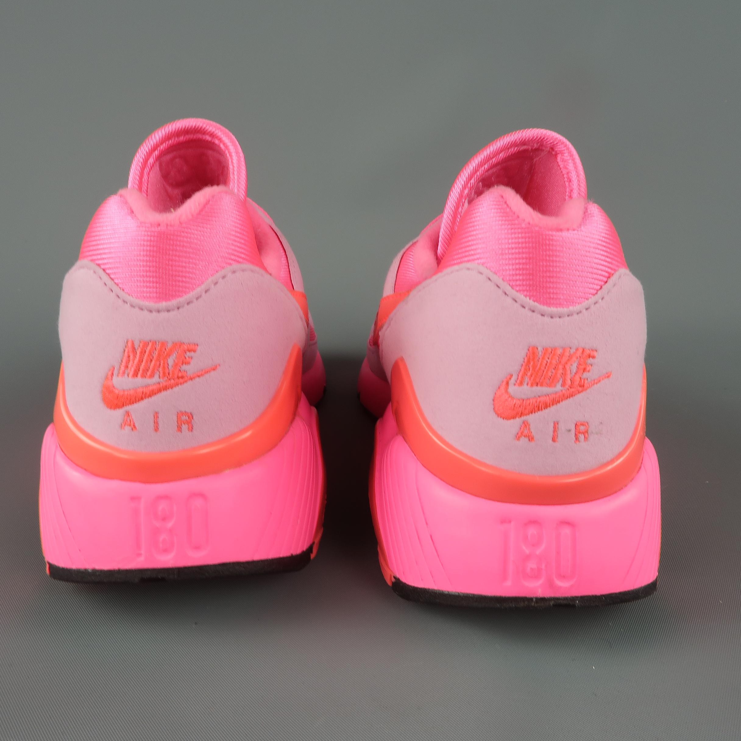 COMME des GARCONS Nike Size 5.5 Neon Pink Nylon Air Max 180 Sneakers Trainers 4