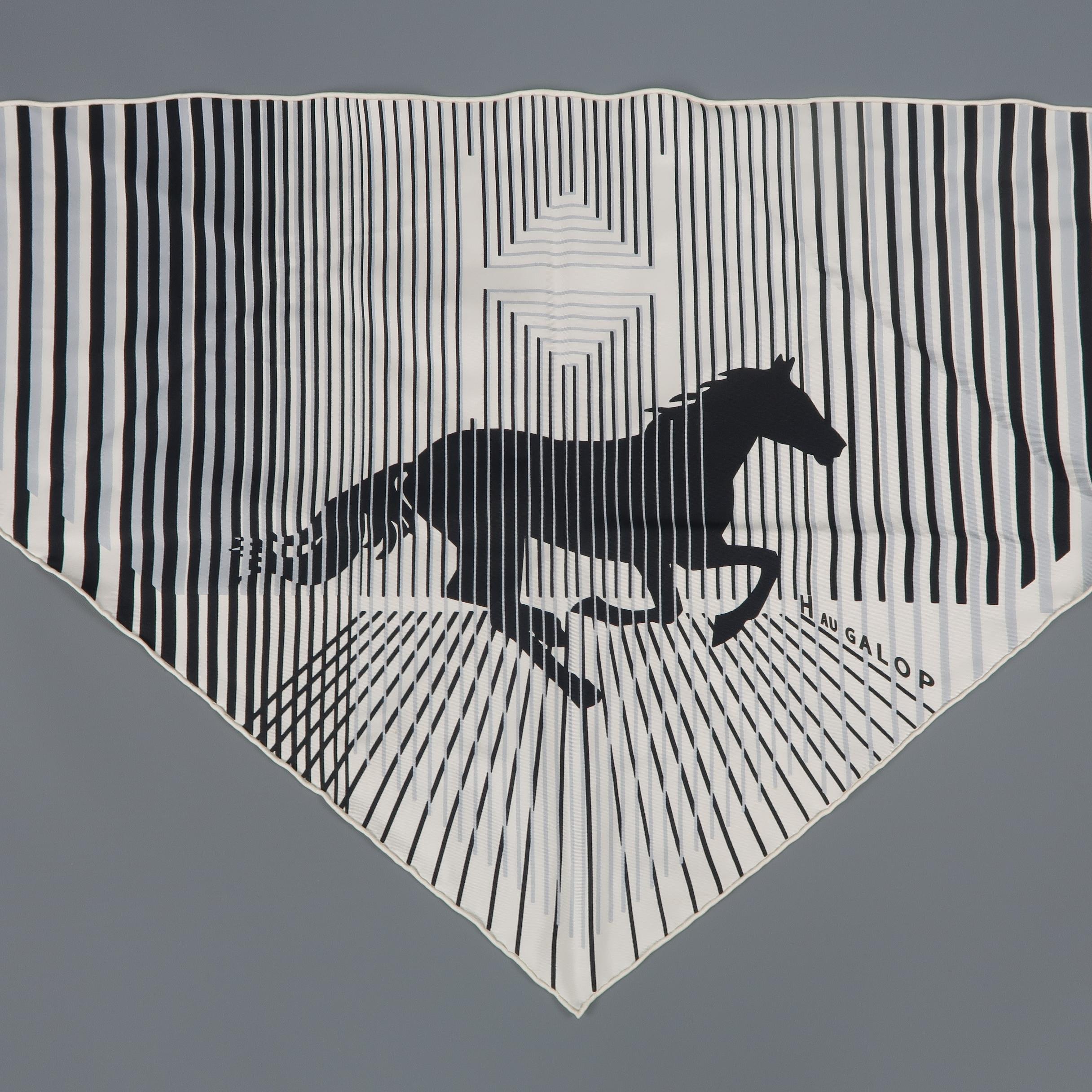 black and white hermes scarf