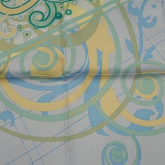 HERMES Scarf - H Comme Histoires - Light Blue Silk Scarf