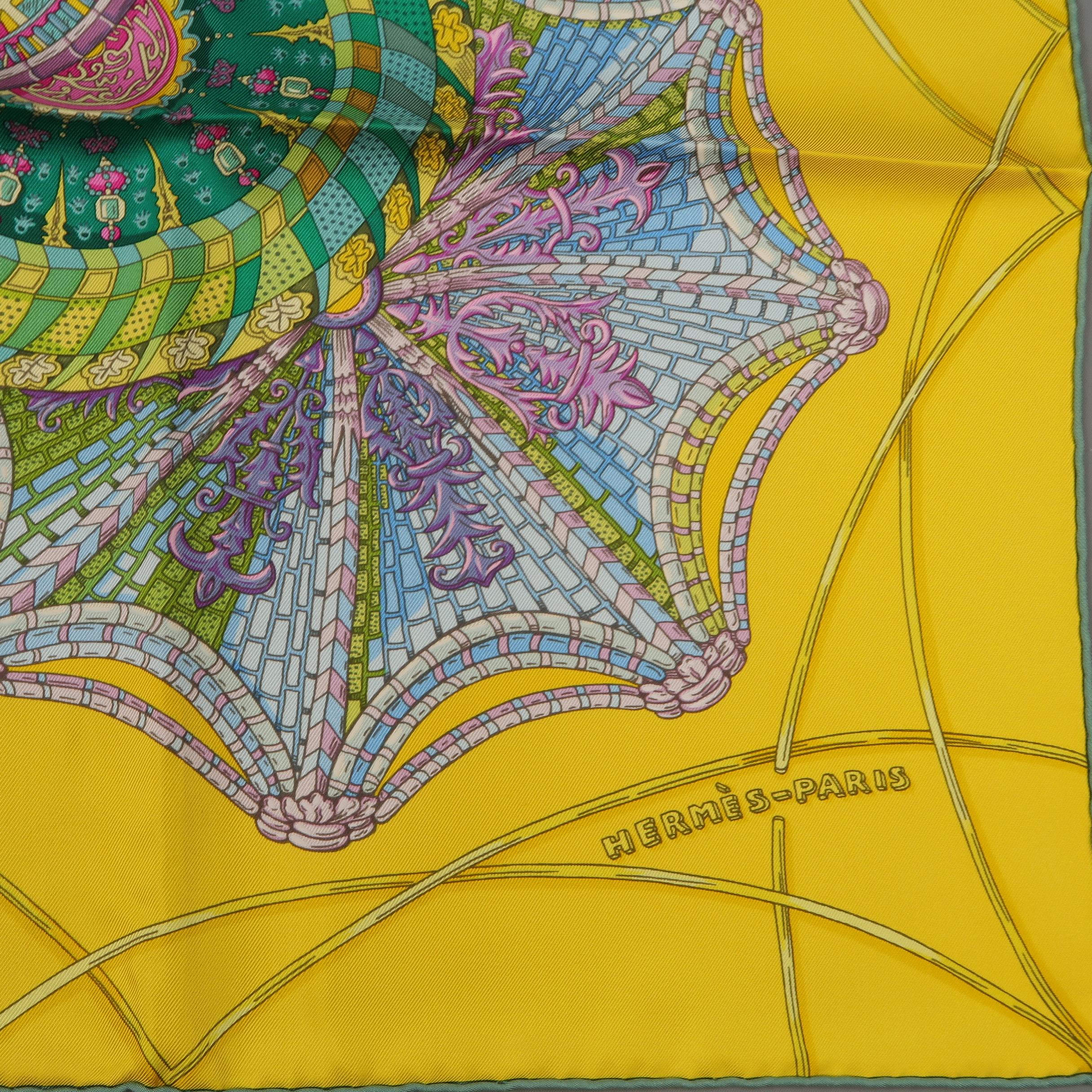 hermes scarf yellow
