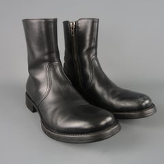 Miu Miu Black Leather Men's Ankle Boots Shoes