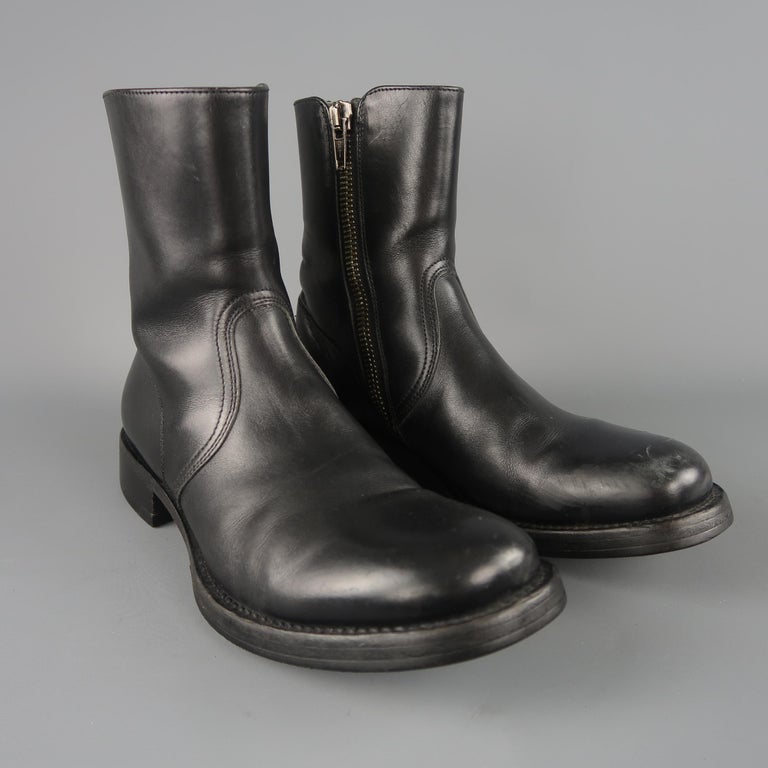 Miu Miu Black Leather Men's Ankle Boots Shoes at 1stDibs | miu miu men ...