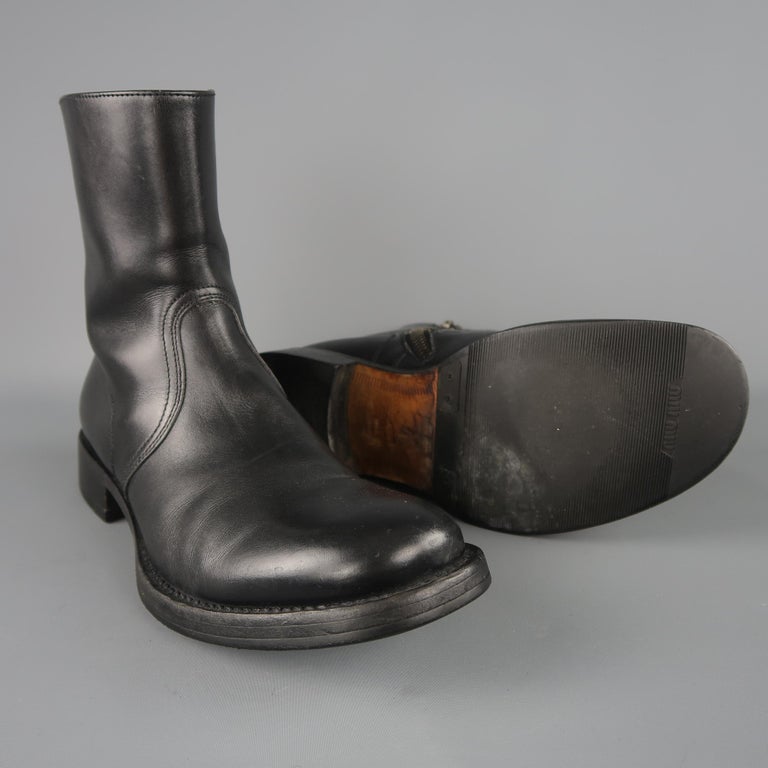 Miu Miu Black Leather Men's Ankle Boots Shoes at 1stDibs | miu miu men shoes,  miu miu mens shoes