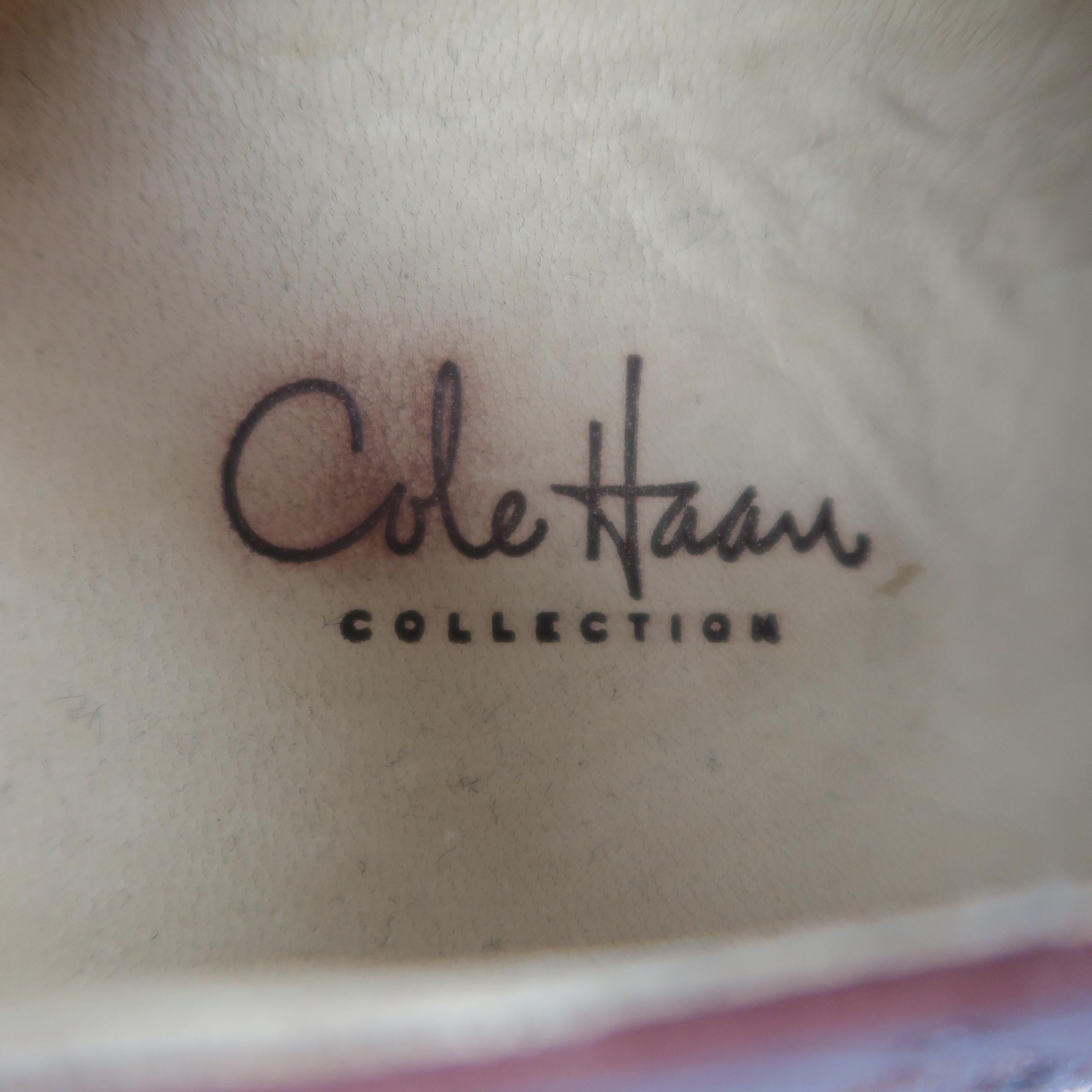 Cole Haan Hellbraune Straußenleder-Schuhe mit strukturiertem Schnürung 2