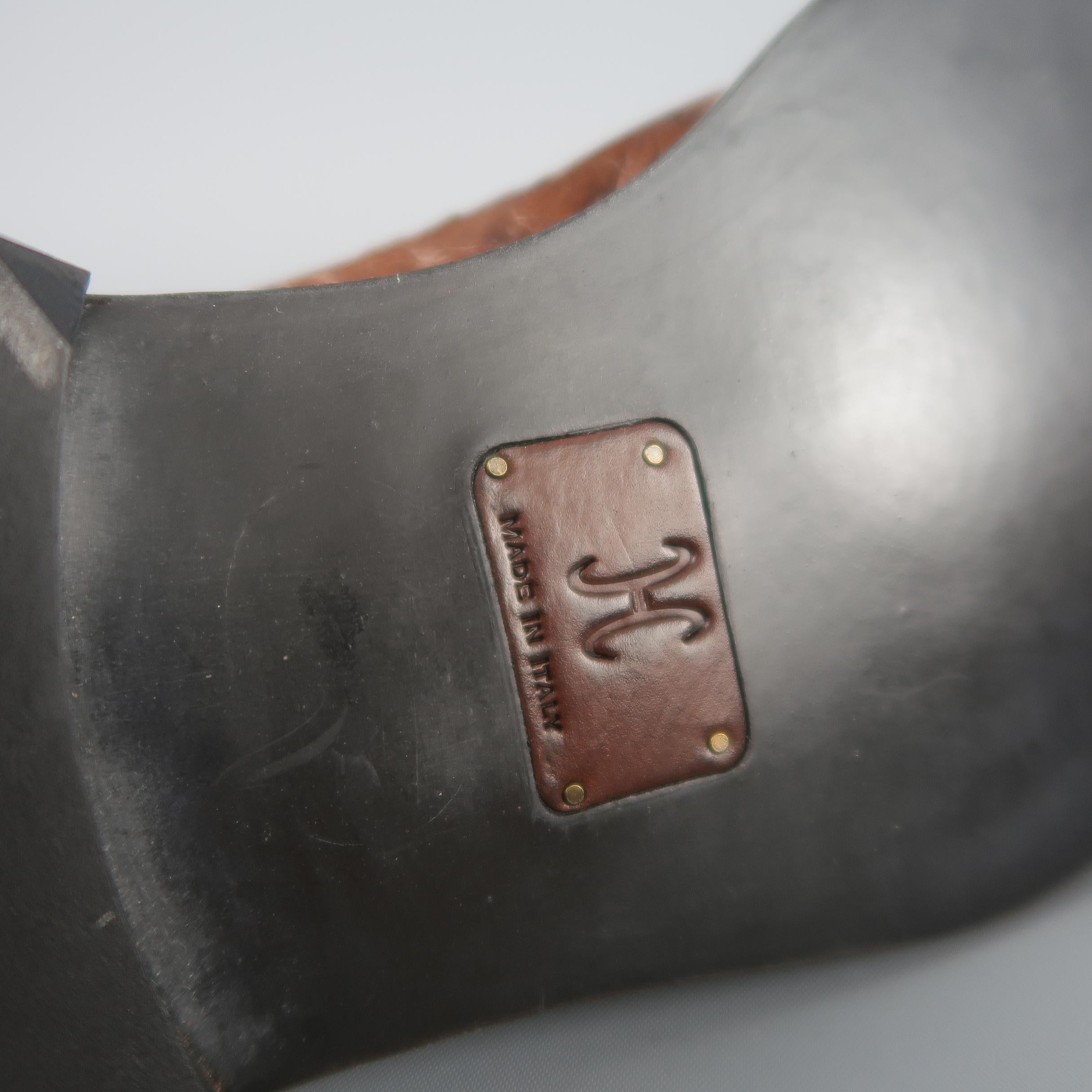 Cole Haan Hellbraune Straußenleder-Schuhe mit strukturiertem Schnürung 3