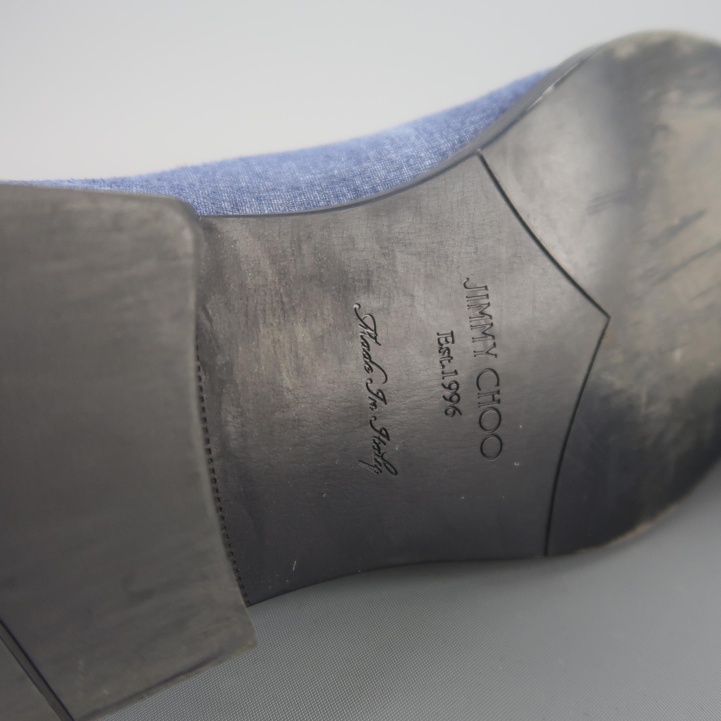 Jimmy Choo Loafers Blue Antique Denim Tassel Foxley Shoes 3