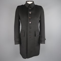 Burberry London Black Solid Wool / Cashmere Trench Coat
