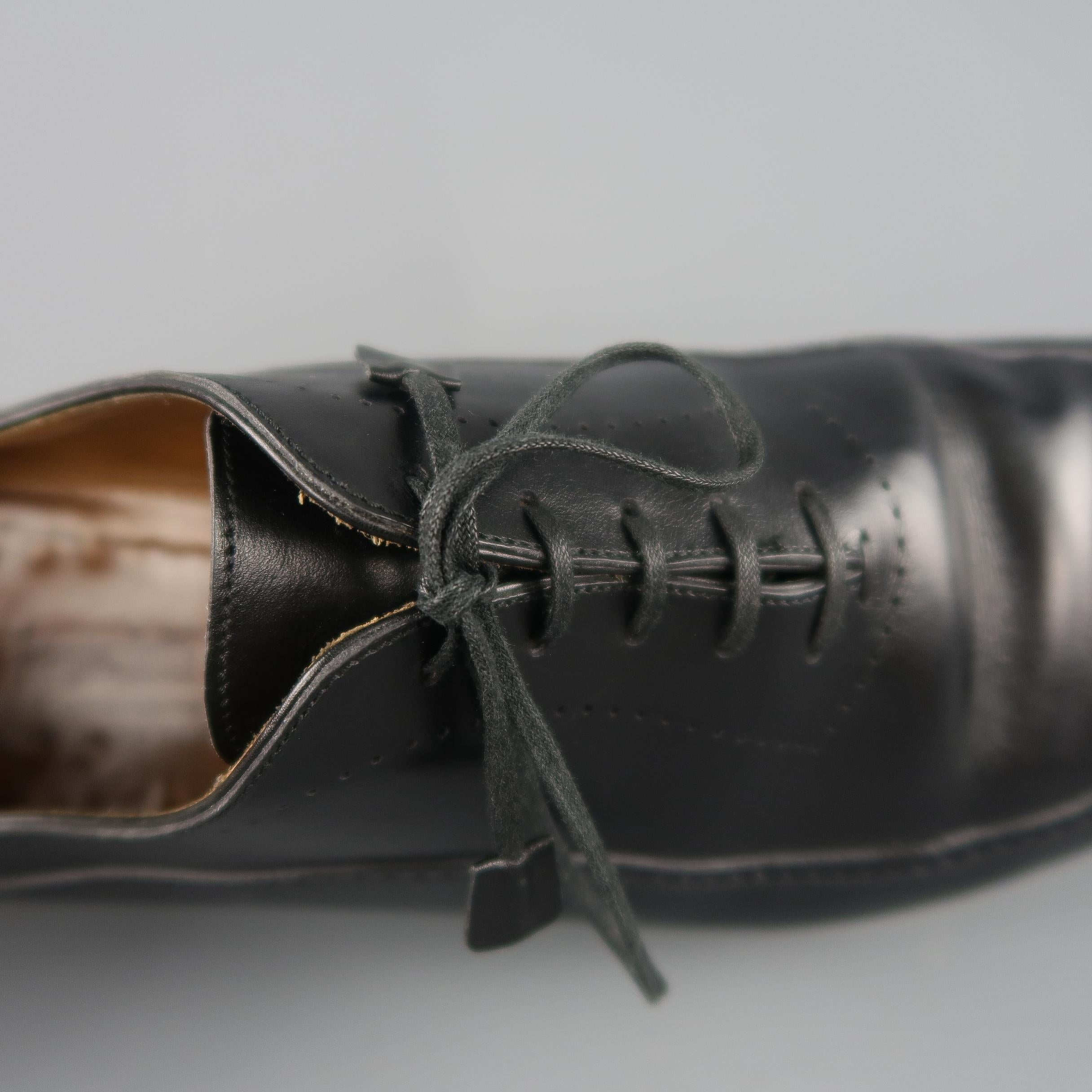 Men's Franceschetti Dress Shoes - Black Leather Brogue Medallion Lace Up