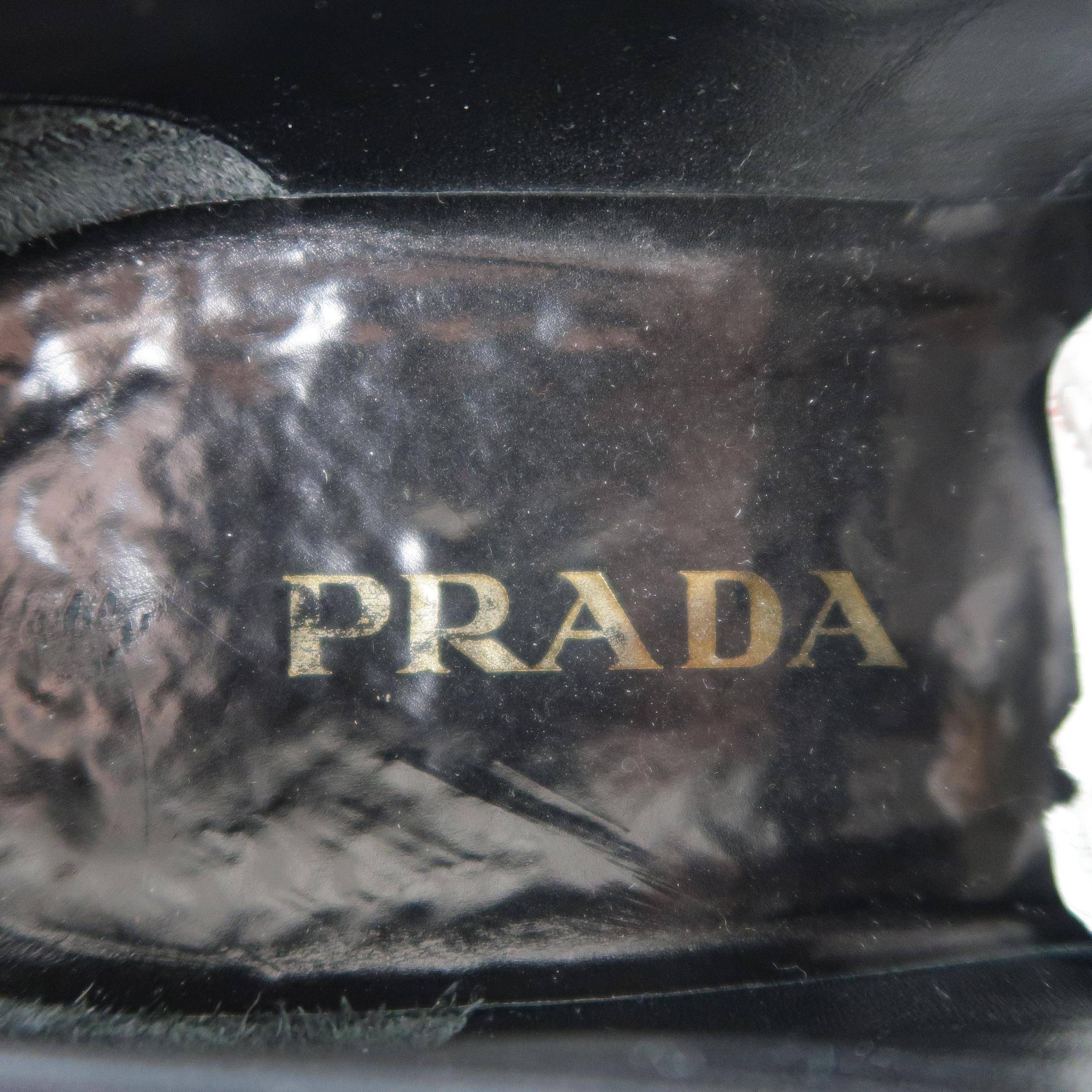 Prada Dress Shoes - Black Leather Apron Toe Lace Up  3