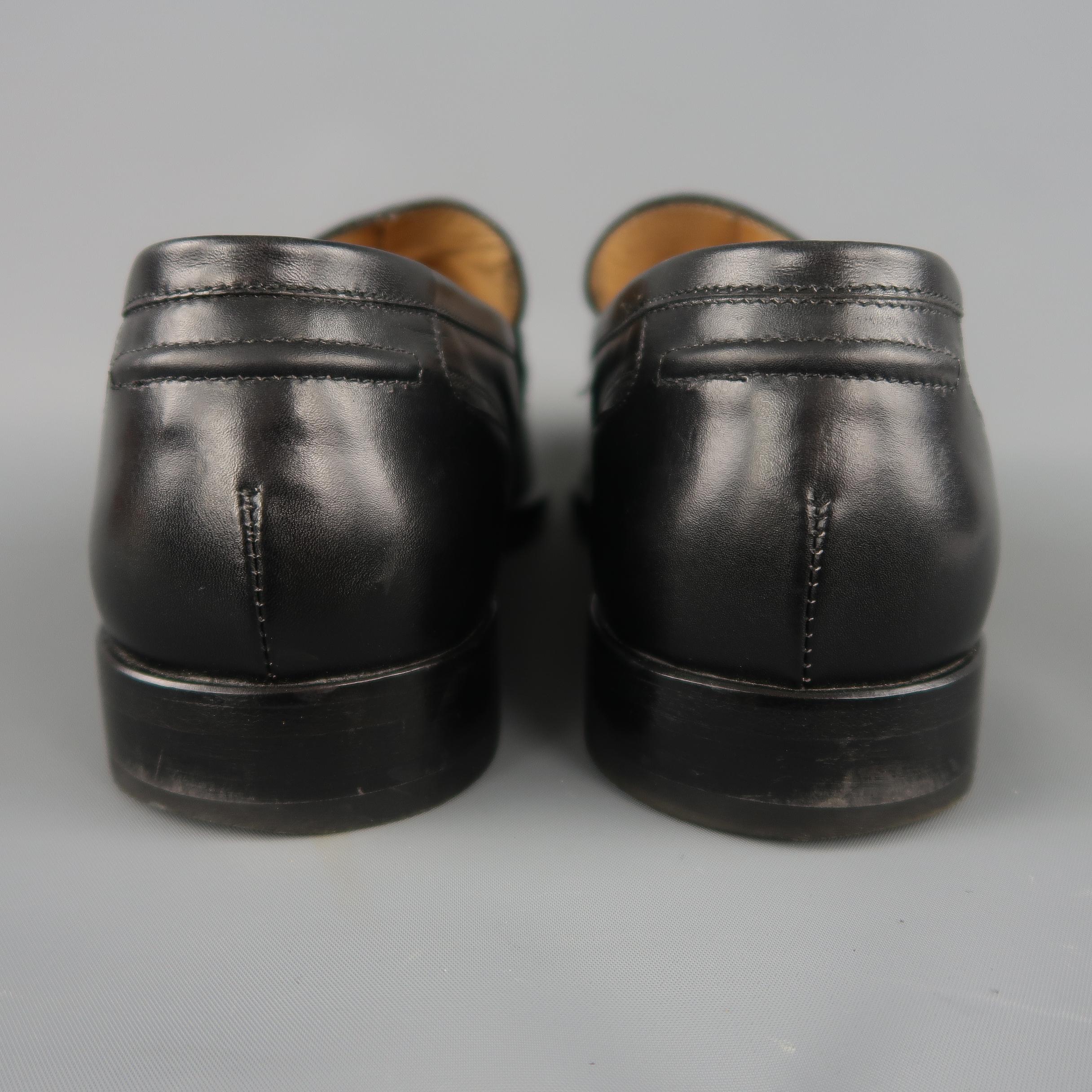 Neil Barrett Loafers - Black Solid Leather Zipper Piping Shoes 3