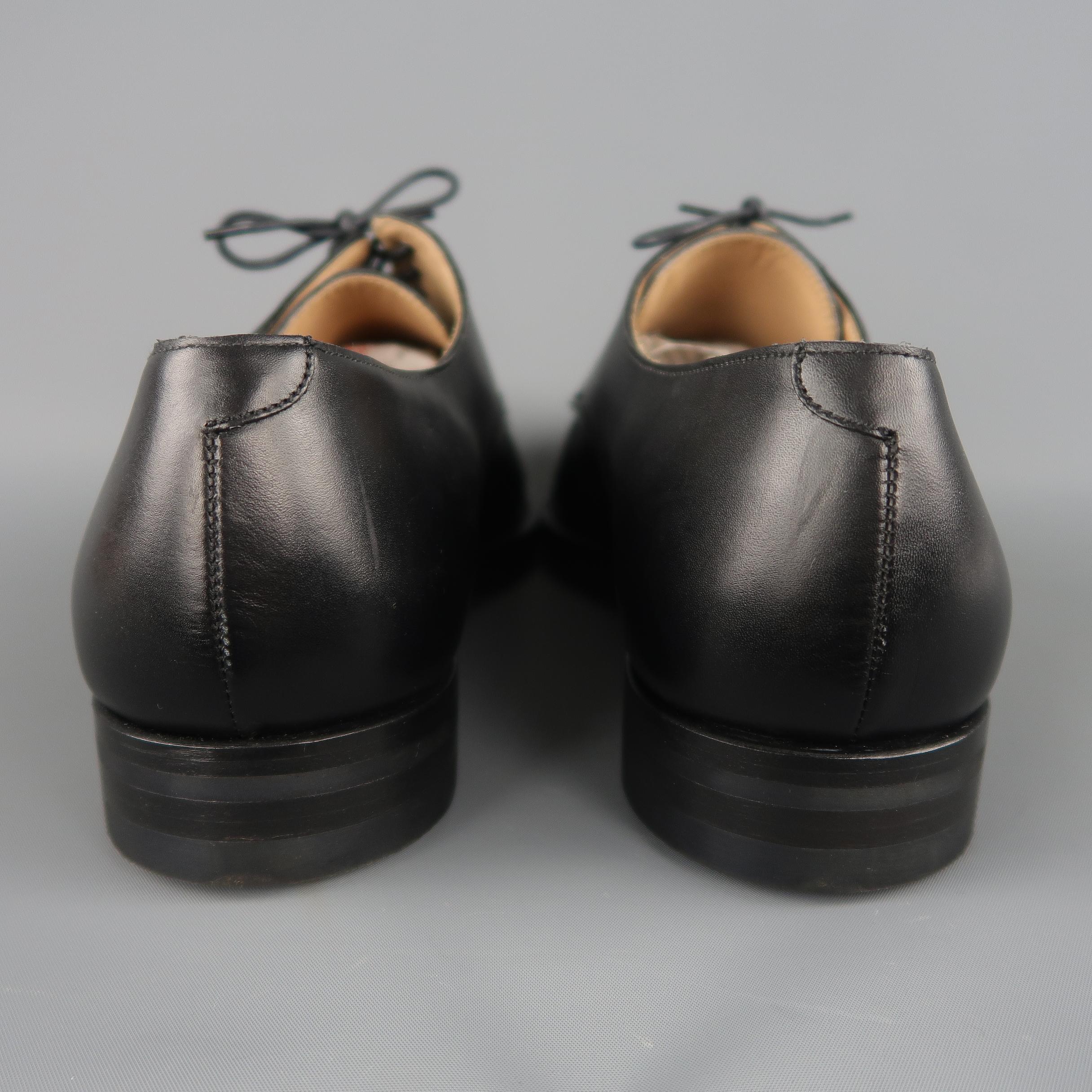 Crockett & Jones Black Leather Cap Toe Lace Up Dress Shoes 2