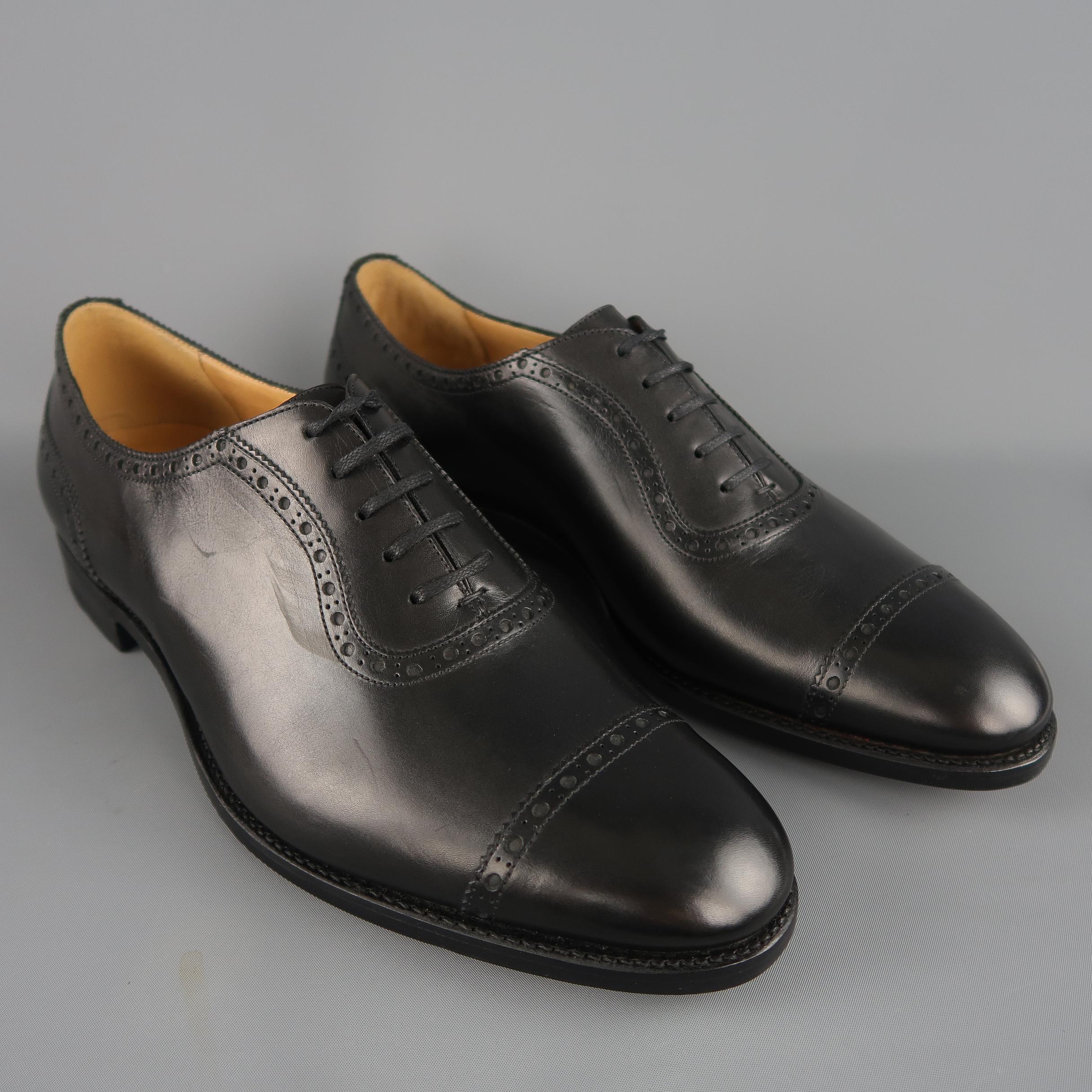 Barbanera dress shoes come in smooth leather with a cap toe and perforated brogue trim. Made in Italy.
 
New with Box.
Marked: 12