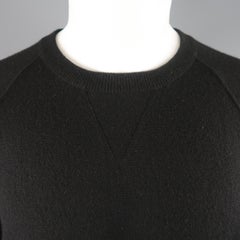 Gucci Black Knitted Cashmere Crewneck Raglan Sleeve Pullover Sweater