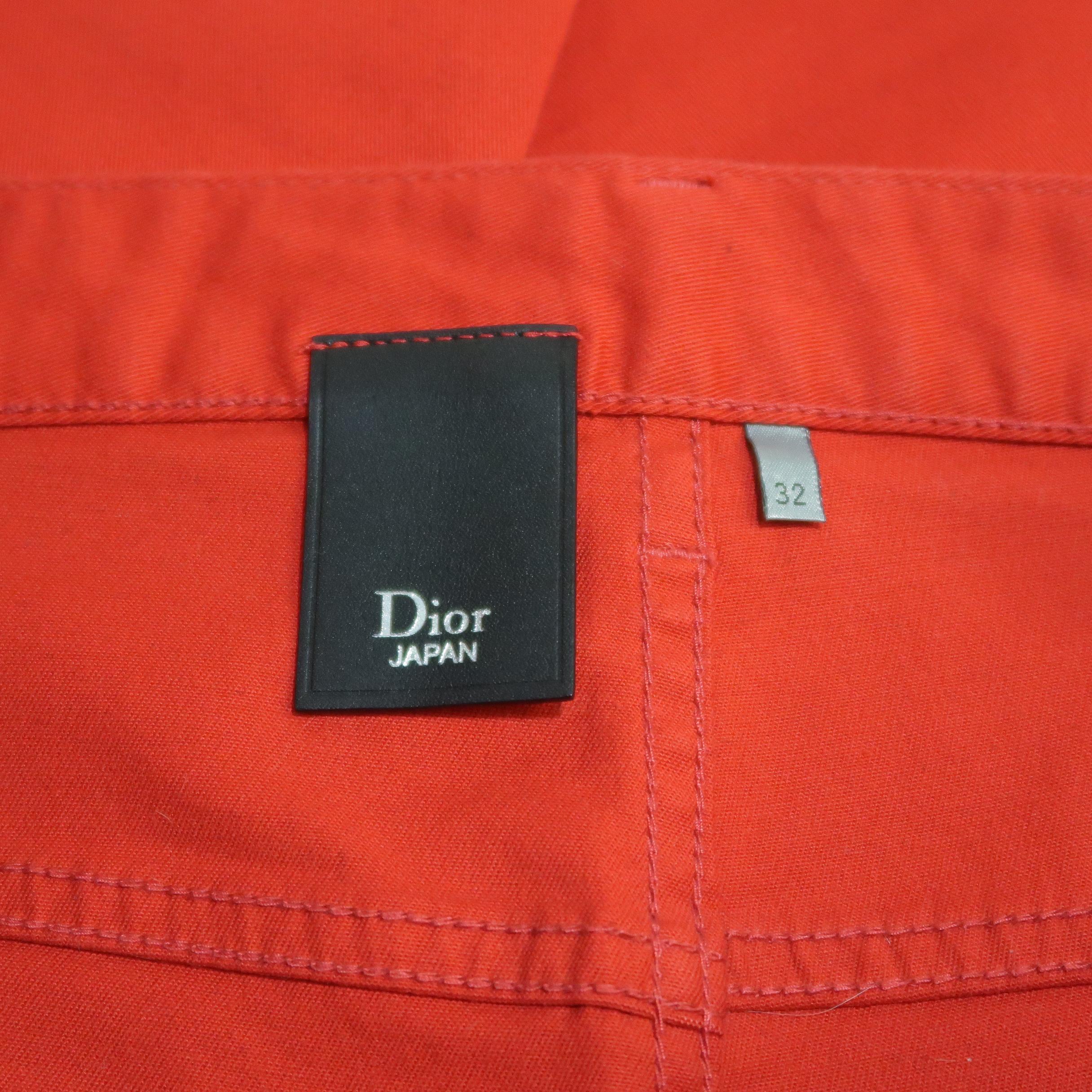 Dior Homme Red Solid Cotton Blend Jeans 2