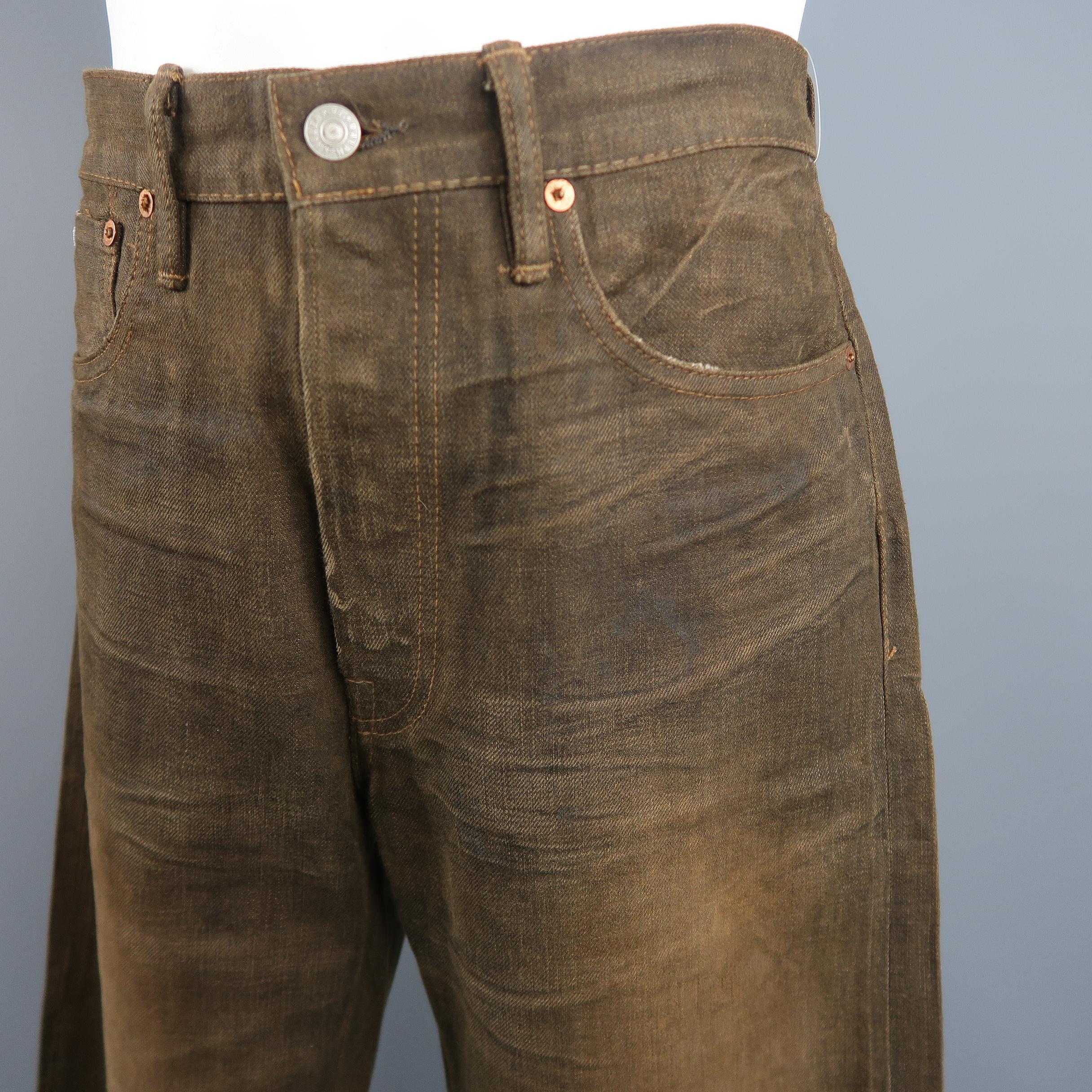 washed brown denim