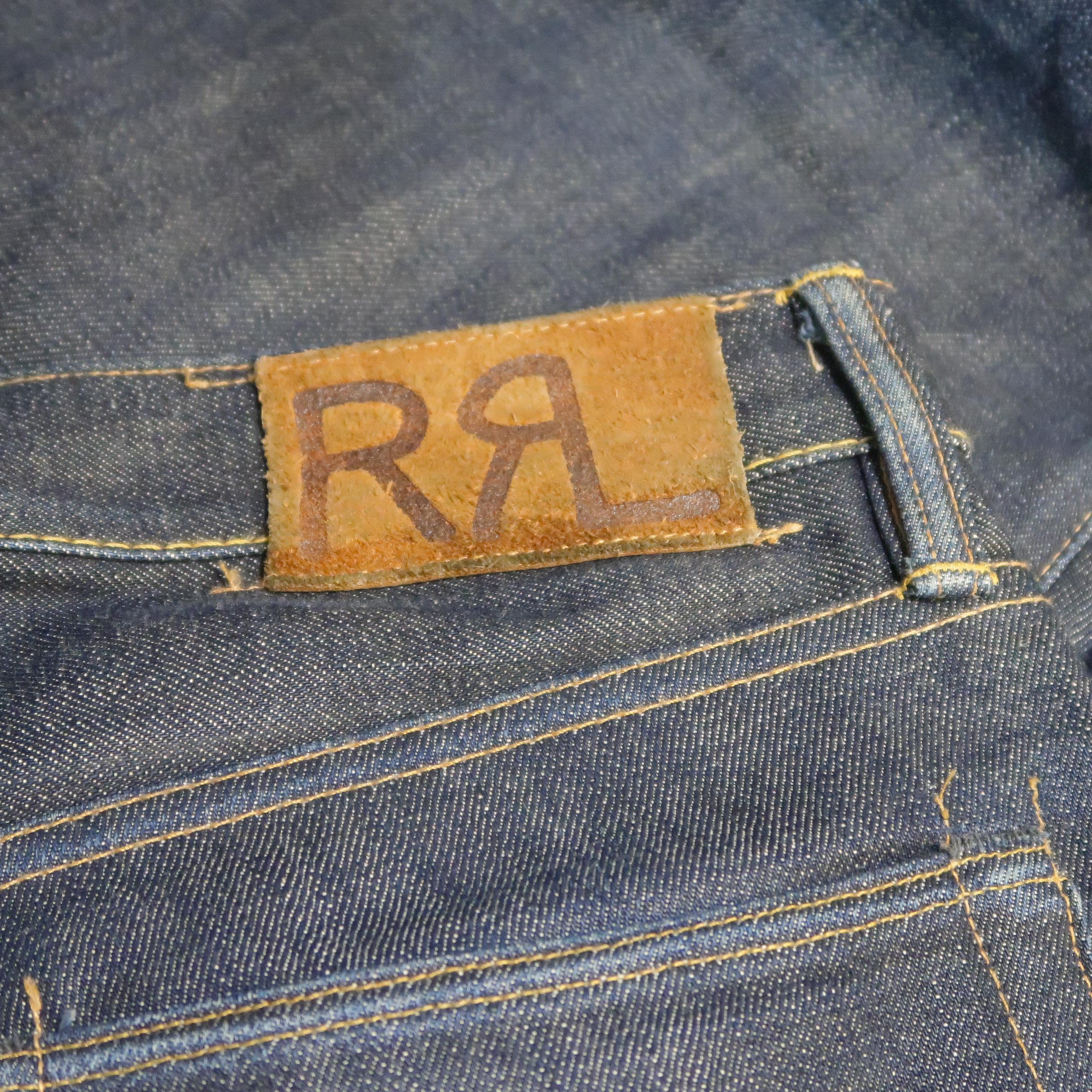 RRL by Ralph Lauren Worn Indigo Contrast Stitch Selvage Denim Jeans 2