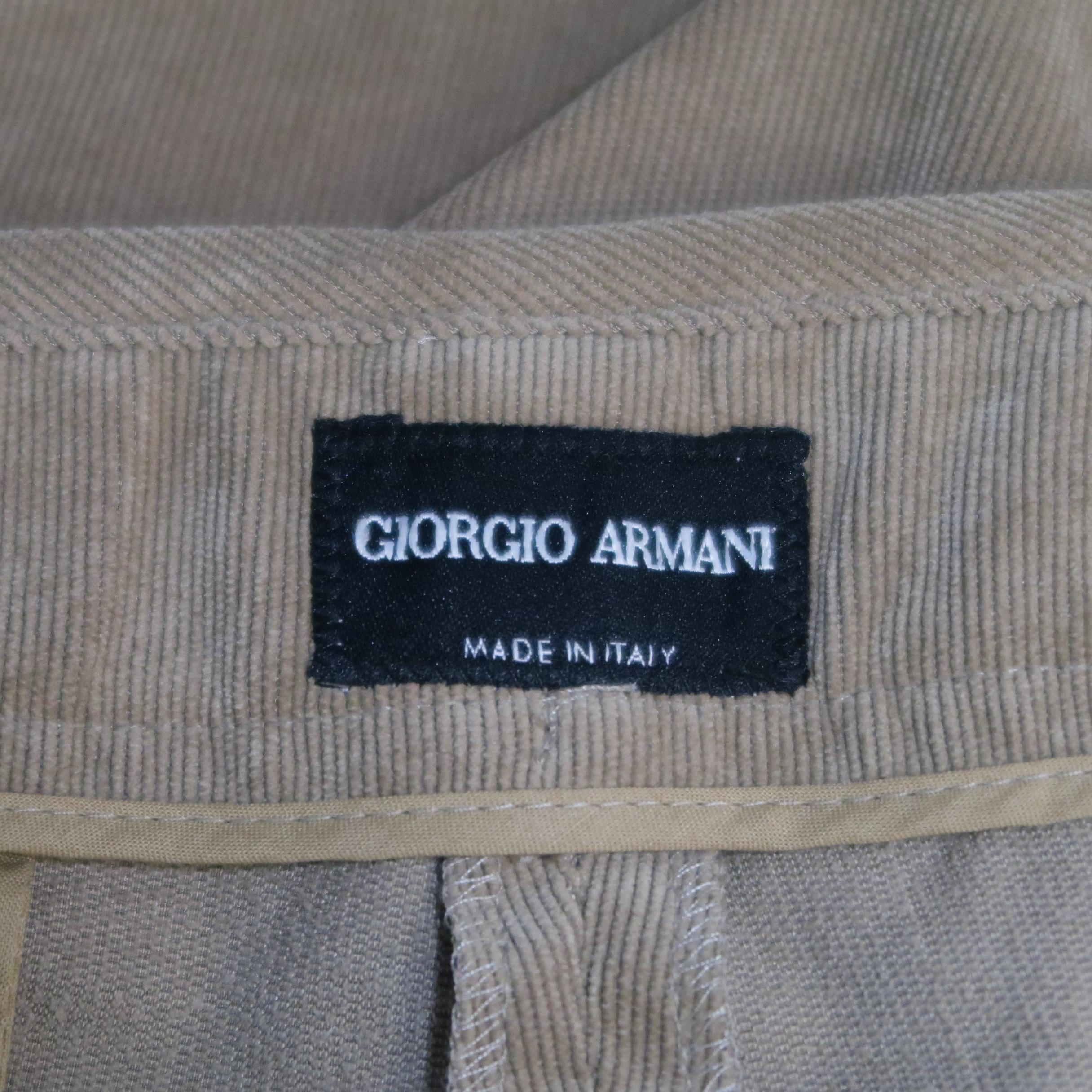 Giorgio Armani Tan Corduroy Dress Pants 5